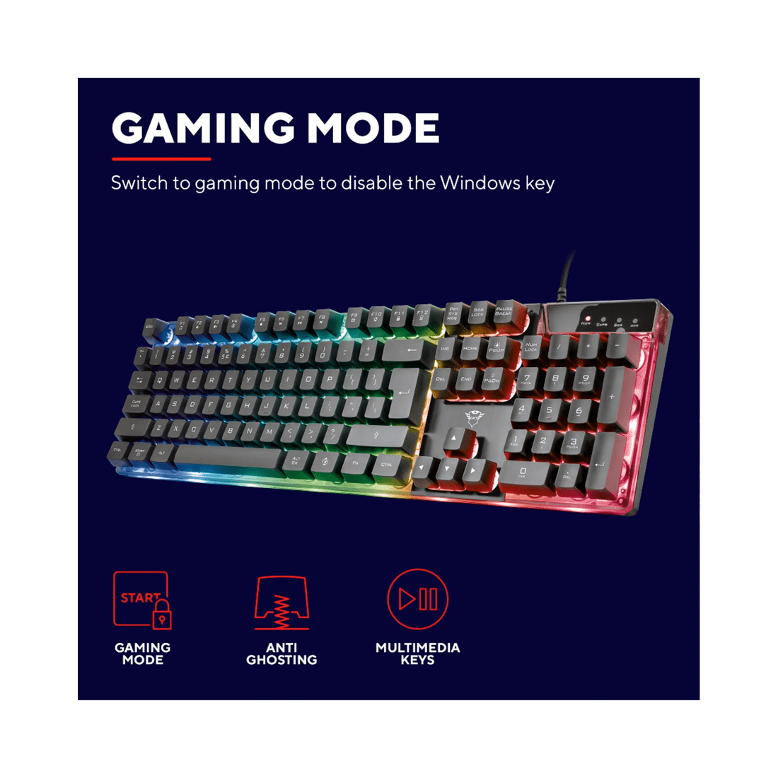 10 Trust International Trust GXT838 Azor Wired RGB Gaming Mouse and Keyboard Combo - Black, 10 of 10