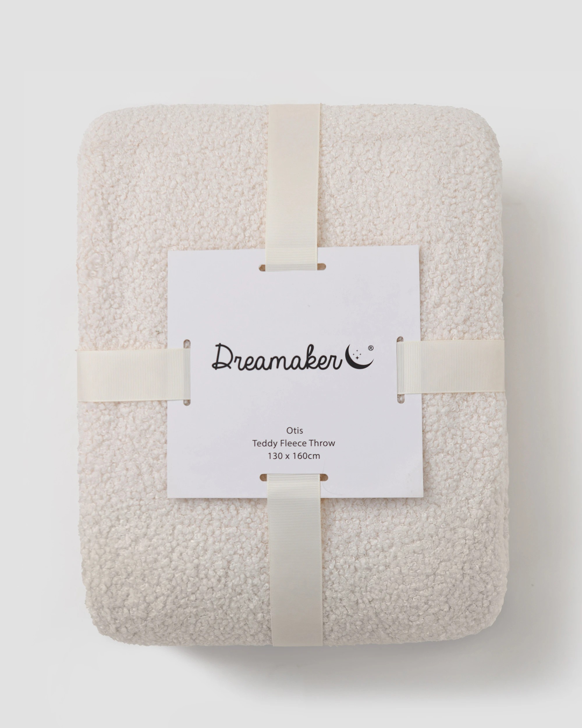 5 Dreamaker Otis Teddy Fleece Double-Sided Throw 130x160cm - Snow, 5 of 6