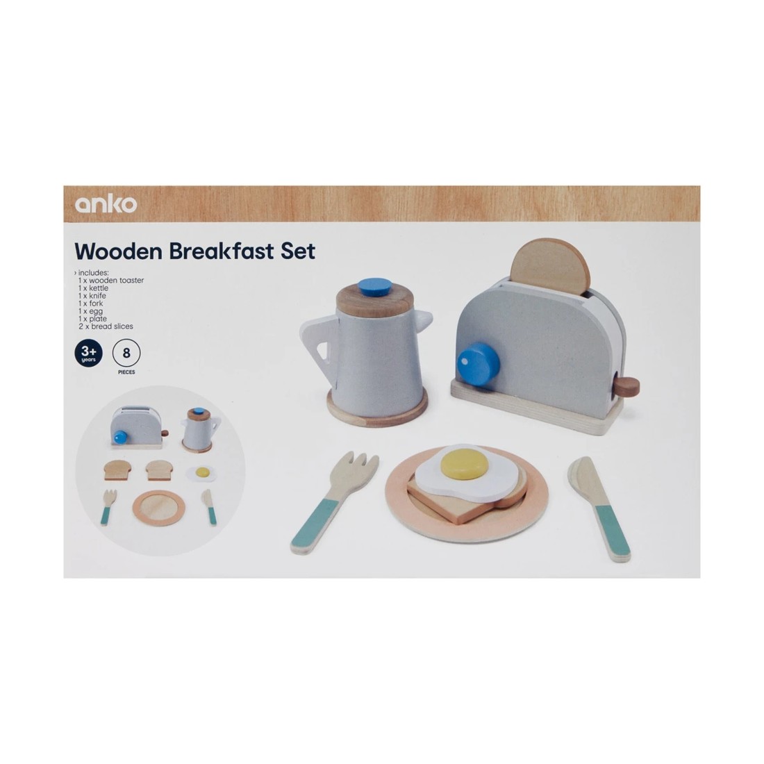 7 8 Piece Wooden Breakfast Set, 7 of 7