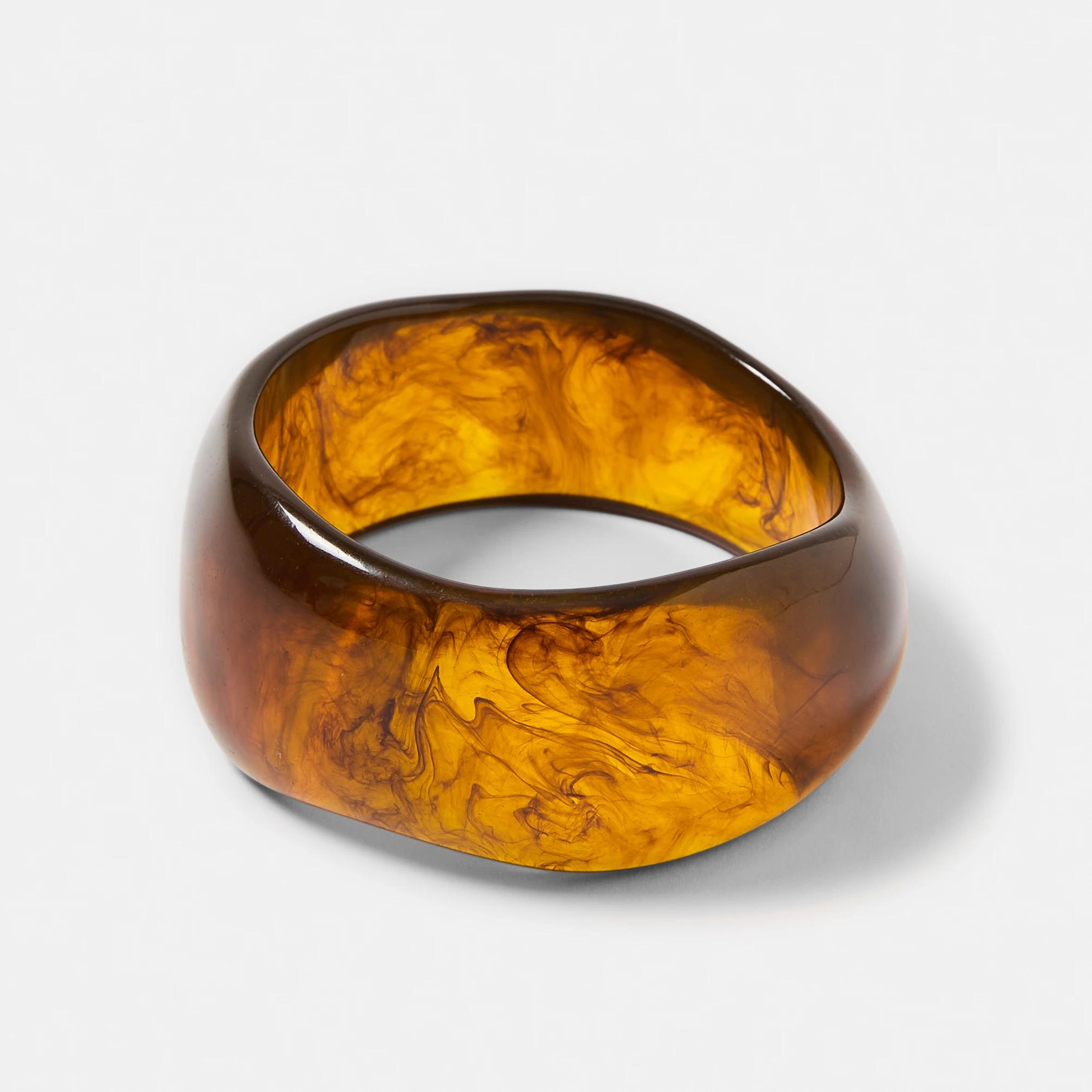 2 Chunky Bangle - Brown Brown, 2 of 4