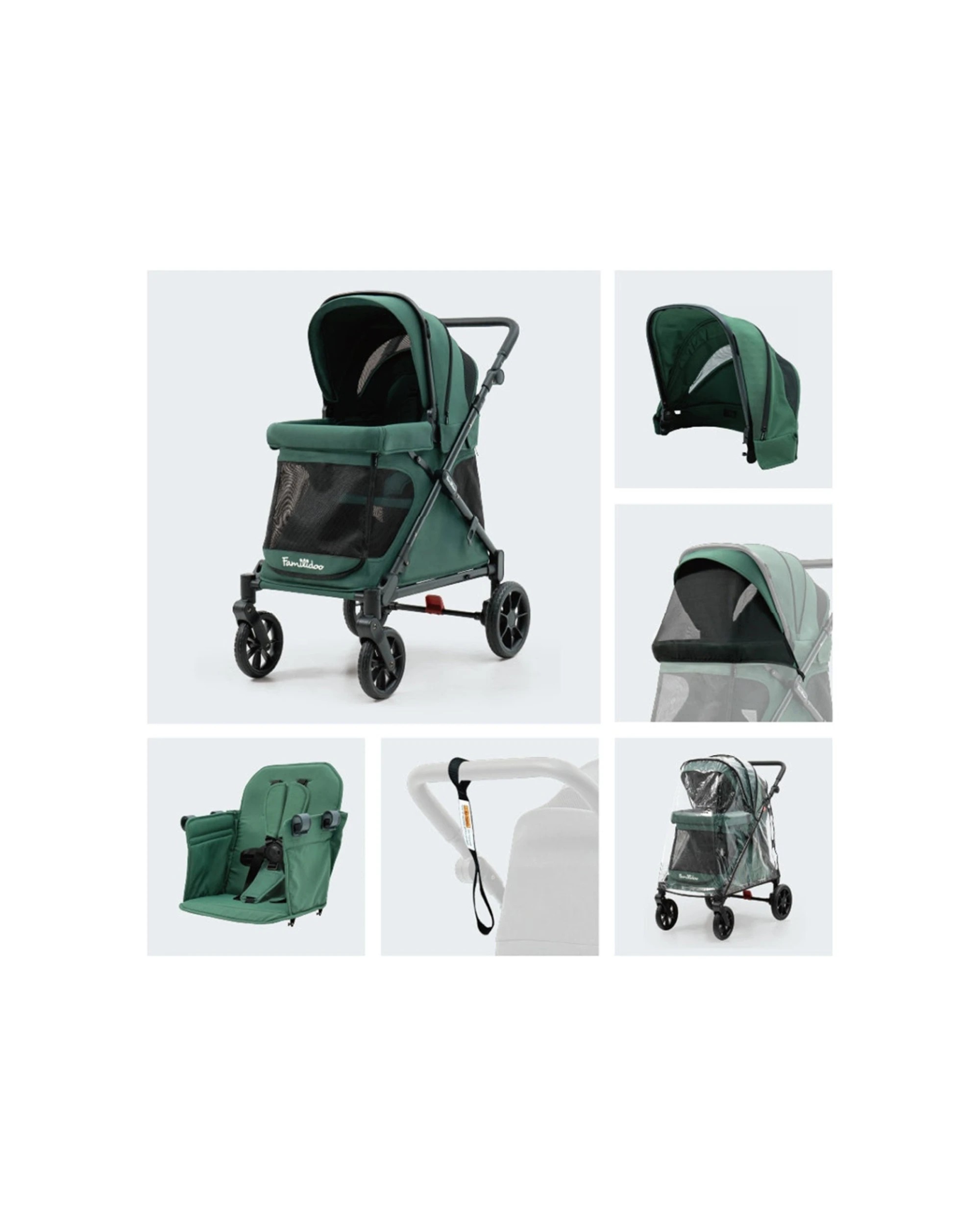 2 Playette Familidoo Q1 2.0 Wagon Stroller Emerald - Green, 2 of 7