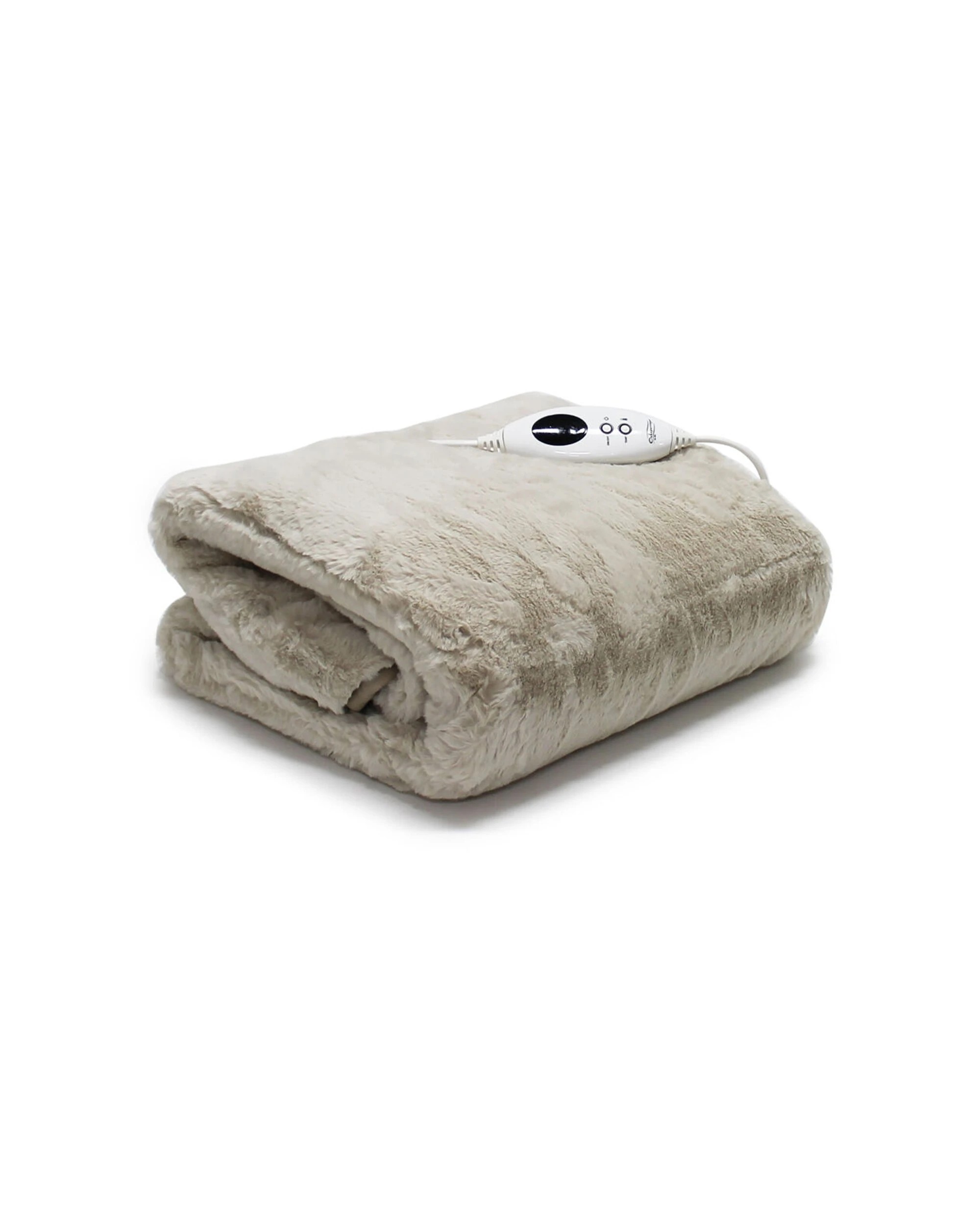 2 Onkaparinga Faux Mink Heated Throw/Electric Blanket w/LED Heat Control Soap - Beige, 2 of 2