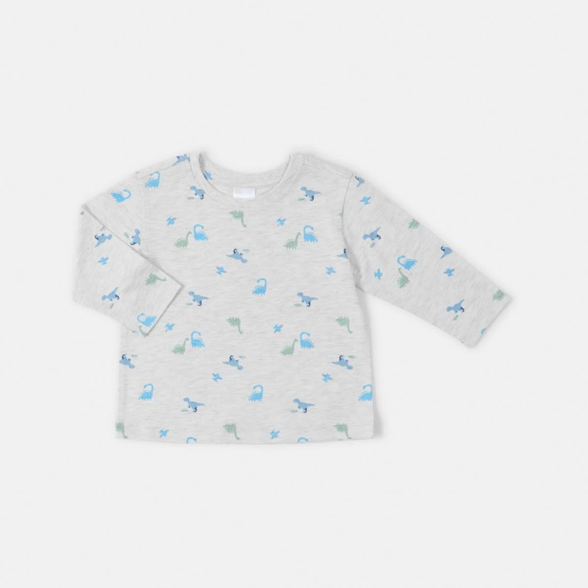 5 3 Pack Long Sleeve T-shirts Blu Dino, 5 of 8