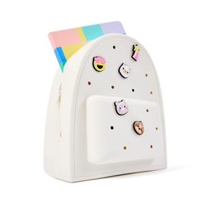 Mini Backpack with Charms - White