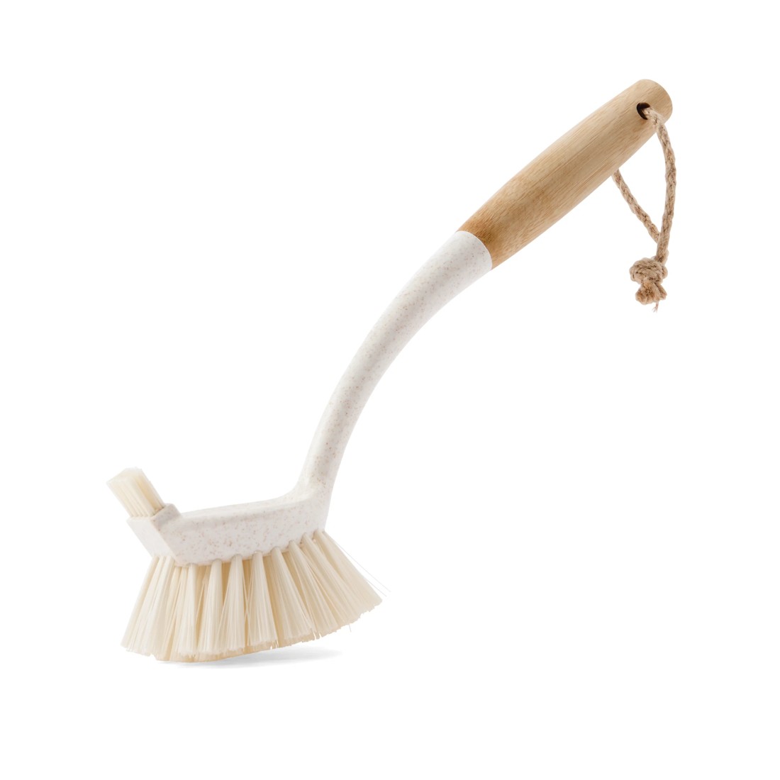2 Bamboo Handle Scrubbing Brush - White, 2 of 5
