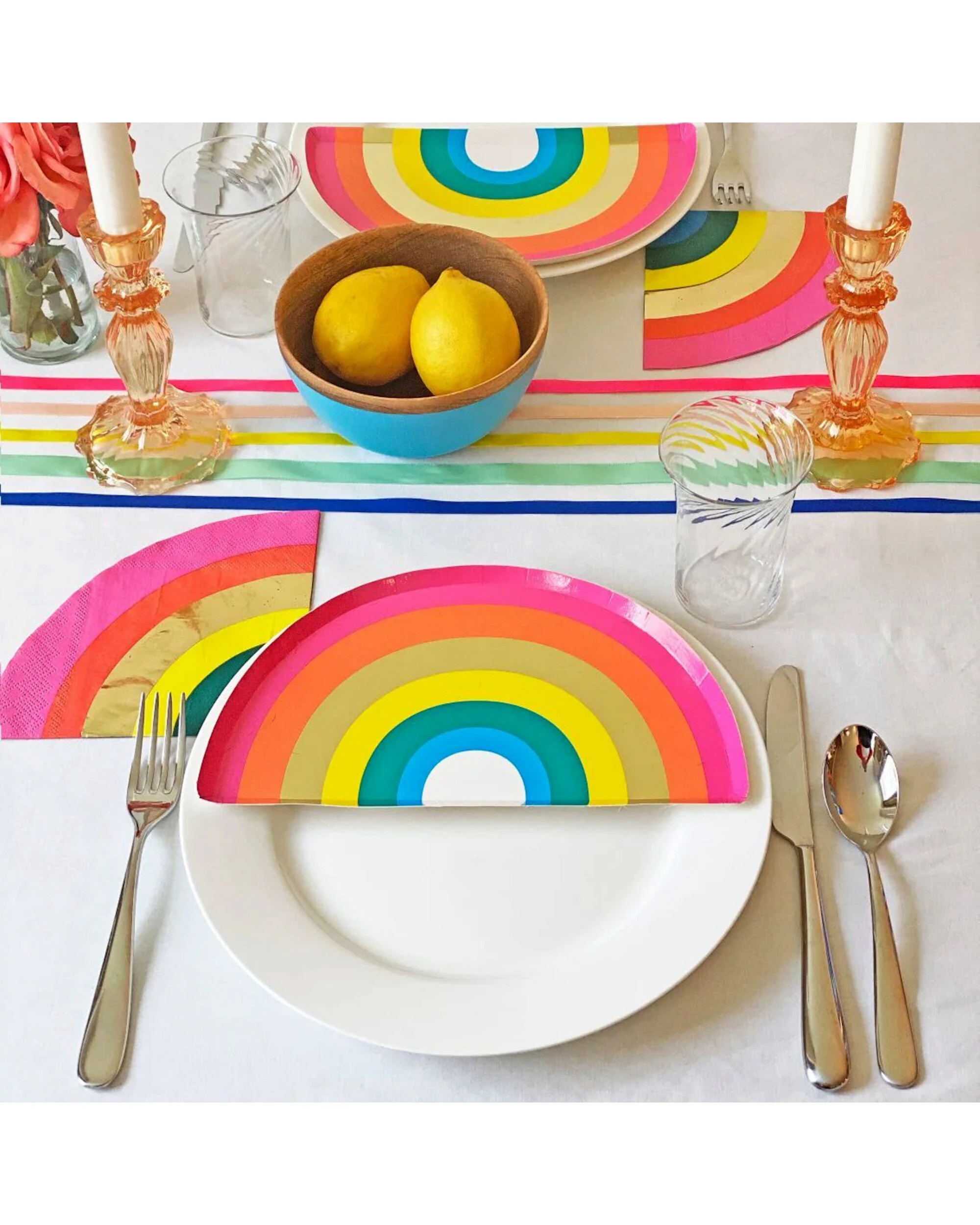3 Partyrama Talking Tables Birthday Brights Rainbow Shaped Paper Plates Pack of 12 - Multi, 3 of 5