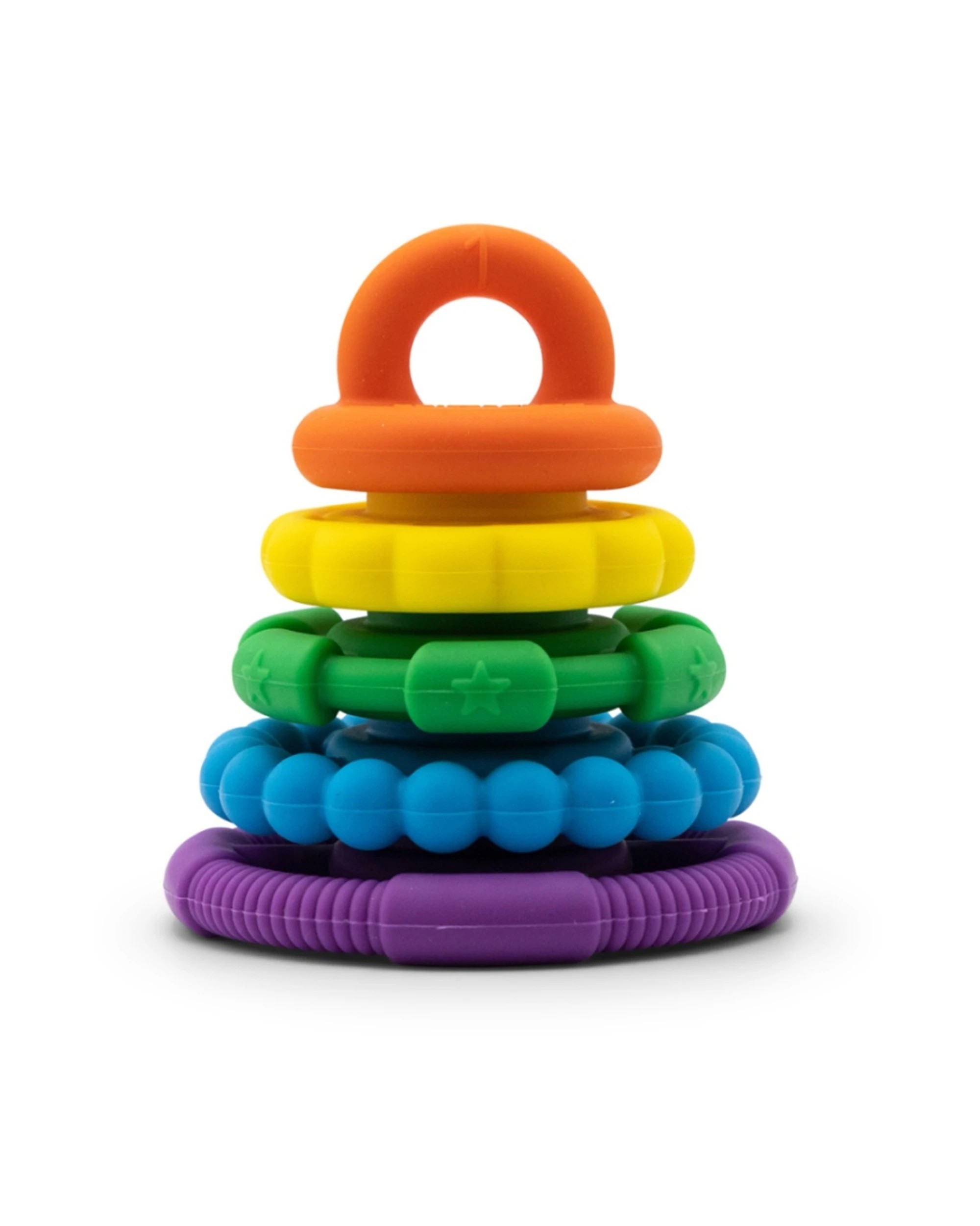 1 Jellystone Designs Rainbow Stacker Silicone Baby Teether & Toy Bright - Multi, 1 of 1