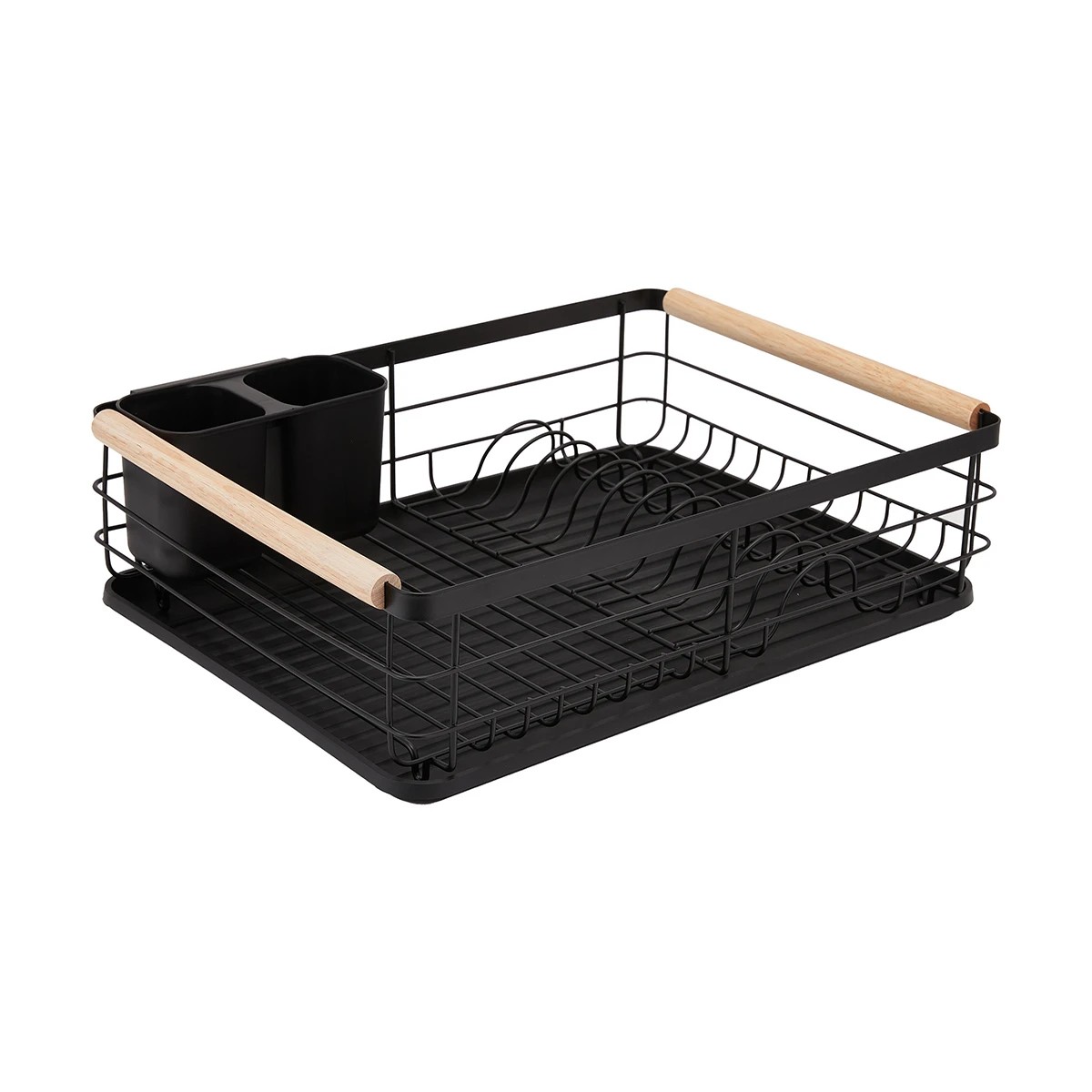 5 Black Wooden Handle Dish Rack, 5 of 11