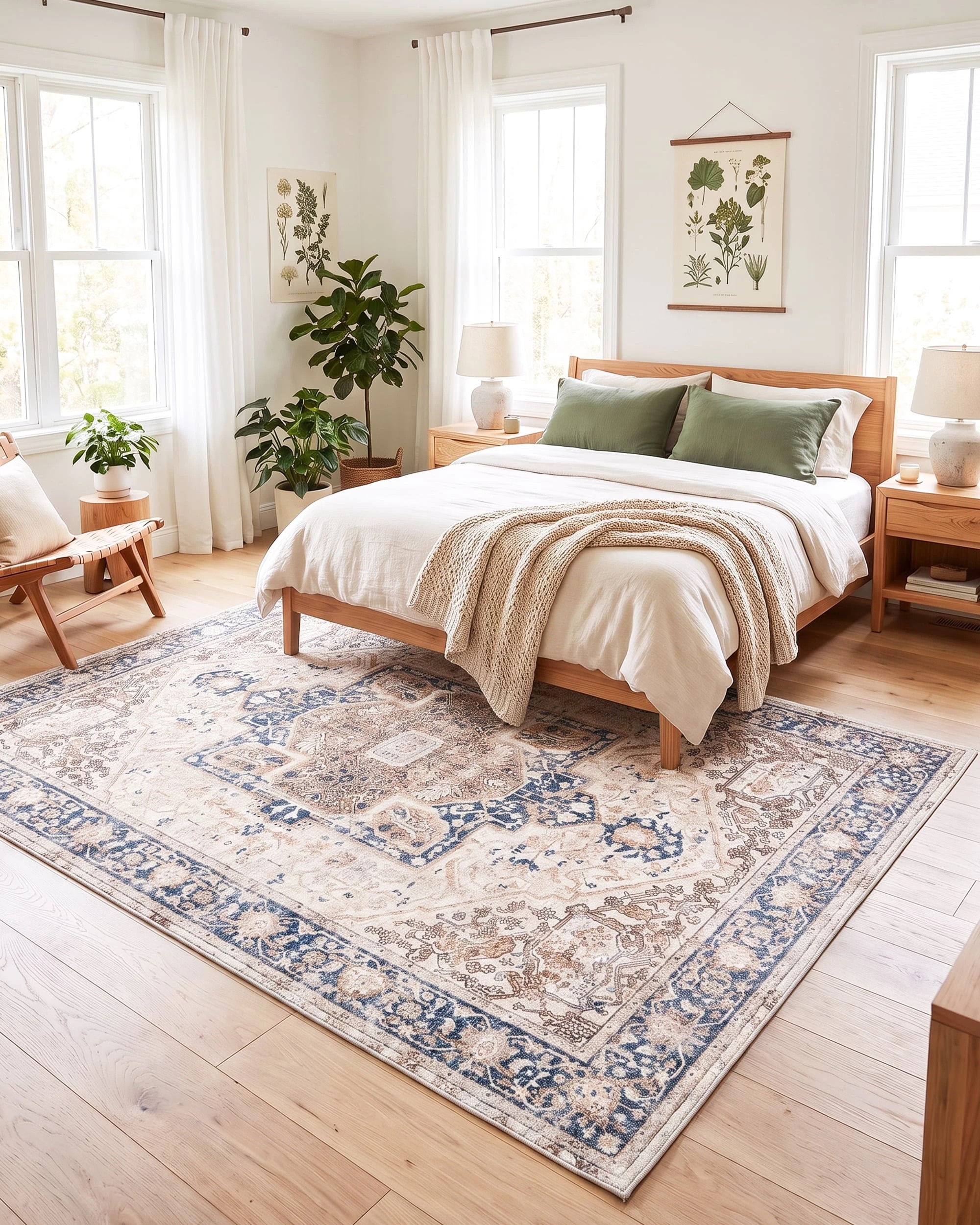 7 ZUNI Distressed Vintage Floor Rug 160x230CM Washable Modern Area Rug Carpet Pale Blue, 7 of 7