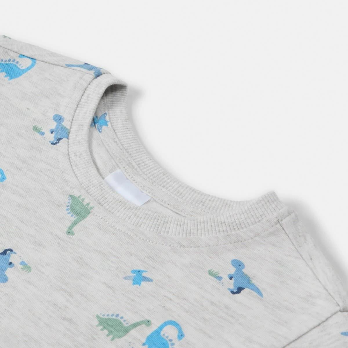 8 3 Pack Long Sleeve T-shirts Blu Dino, 8 of 8