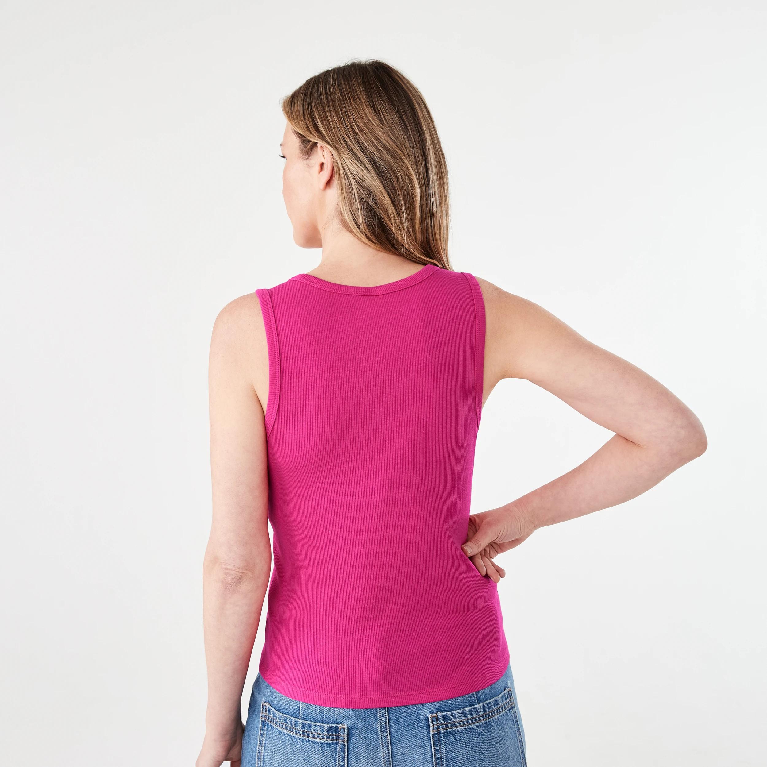 3 Sleeveless Rib Tank BEETROOT PINK, 3 of 5