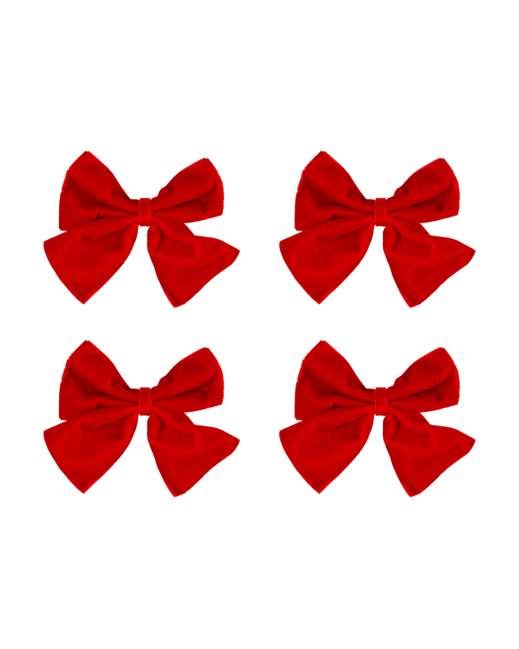 4 Pack Red Bow Napkin Rings