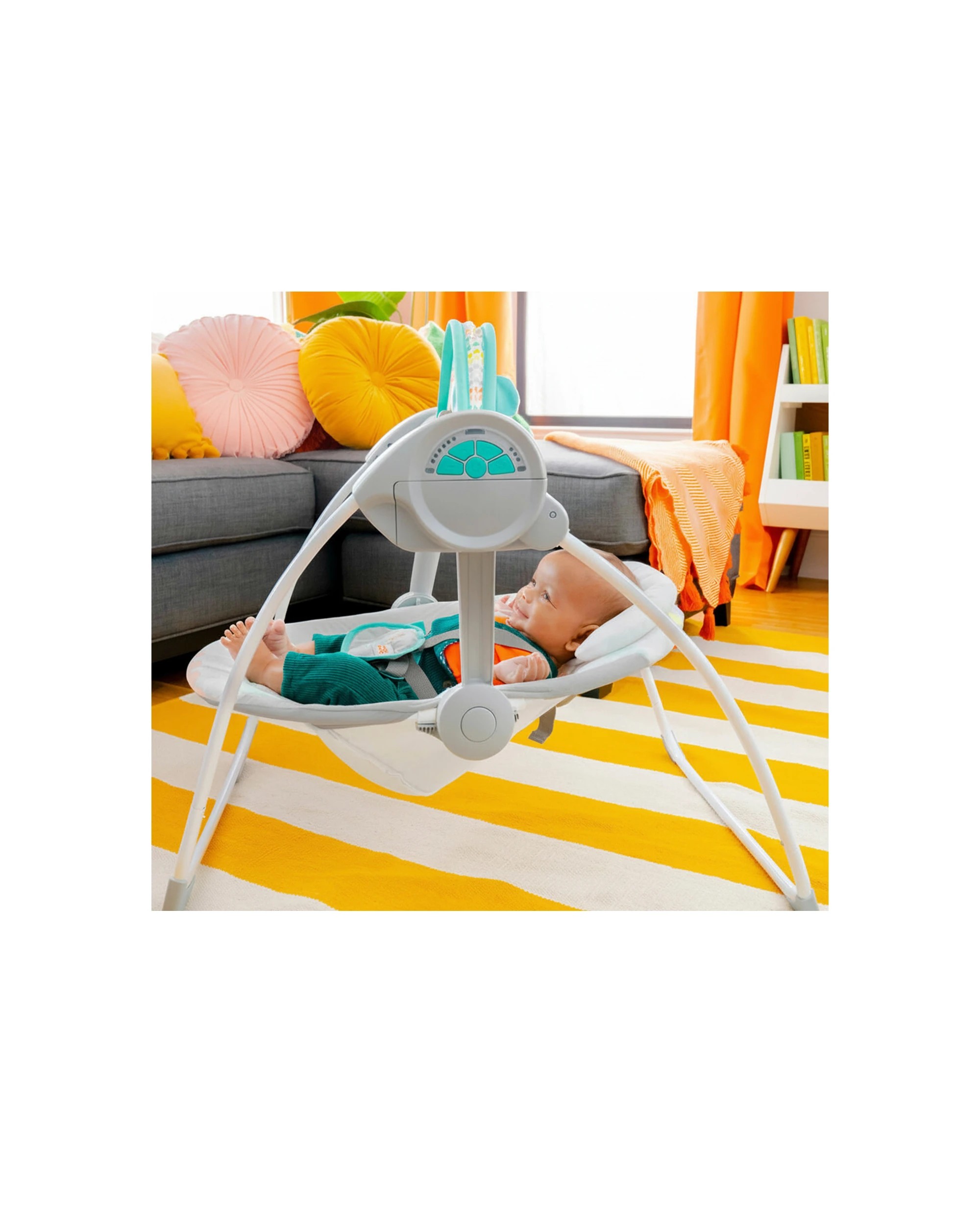 4 Bright Starts Whimsical Wild Portable Swing 6 Speeds 10 Melodies 0m Plus - Multi, 4 of 5