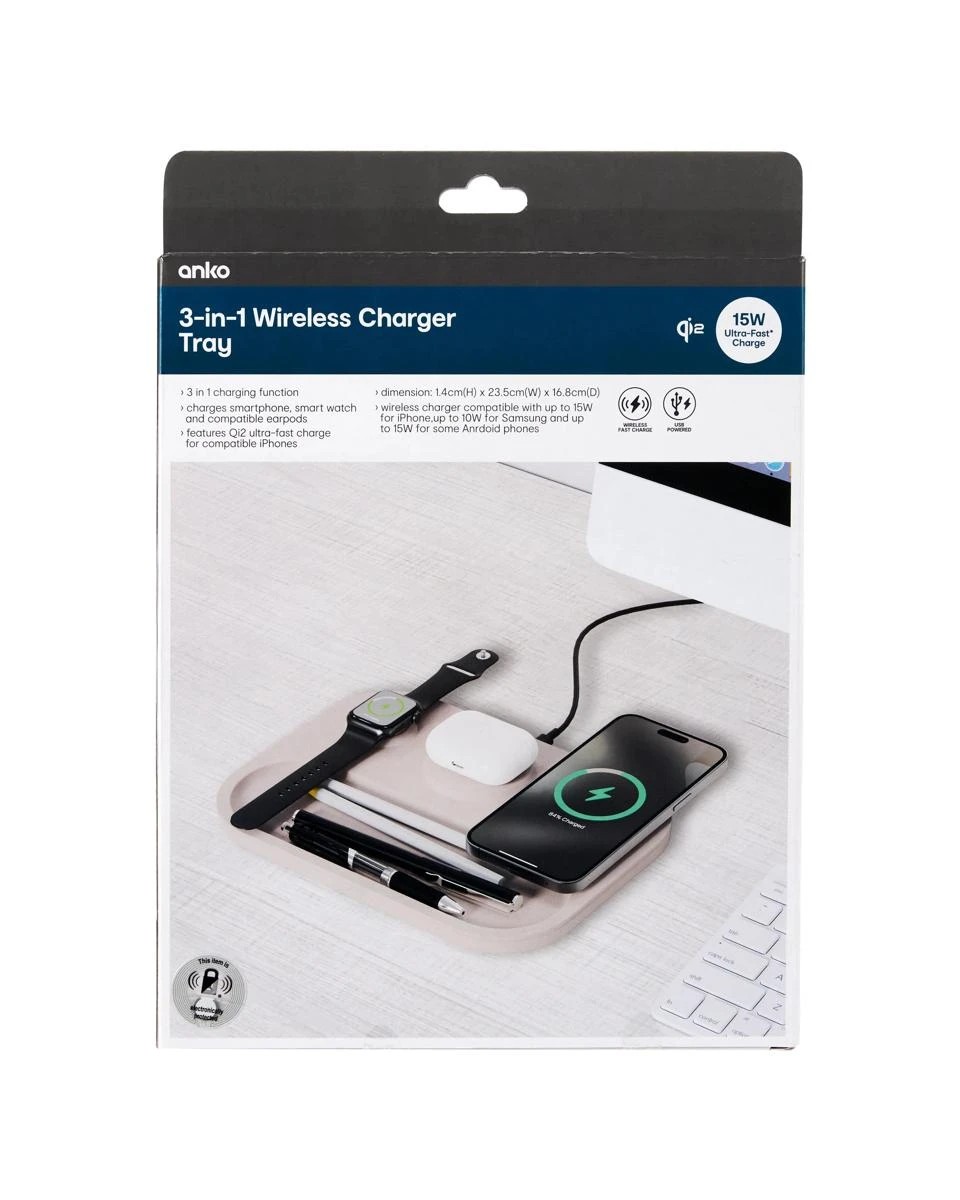 8 3-in-1 Wireless Charger Tray - Beige, 8 of 8