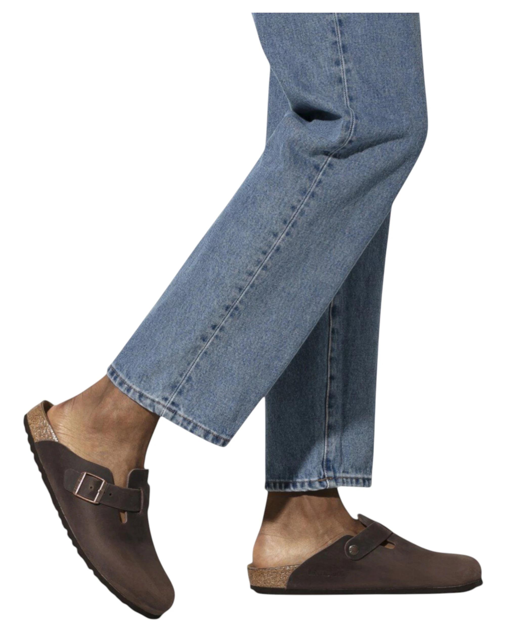 6 Birkenstock Mens Boston Leather Regular Slip On Sandals HABANA, 6 of 8