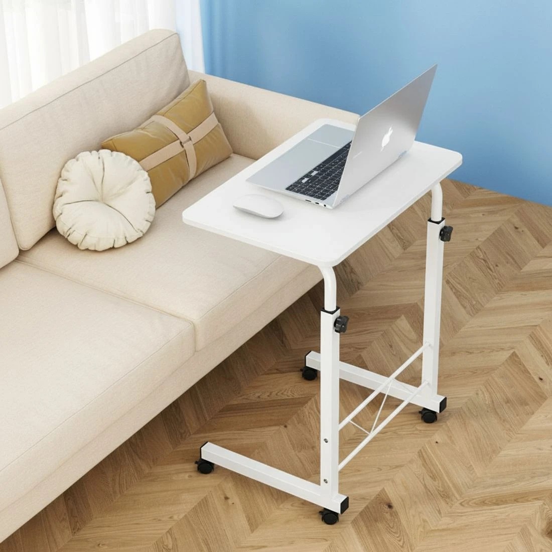 1 Artiss Laptop Desk Table Adjustable 60CM - White, 1 of 8