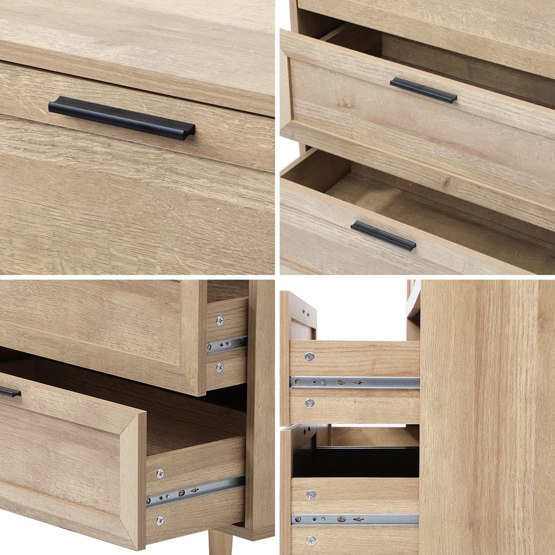 4 Oikiture 6 Chest Of Drawers Dresser Chest Storage Cabinet Lowboy
 - Natural, 4 of 10