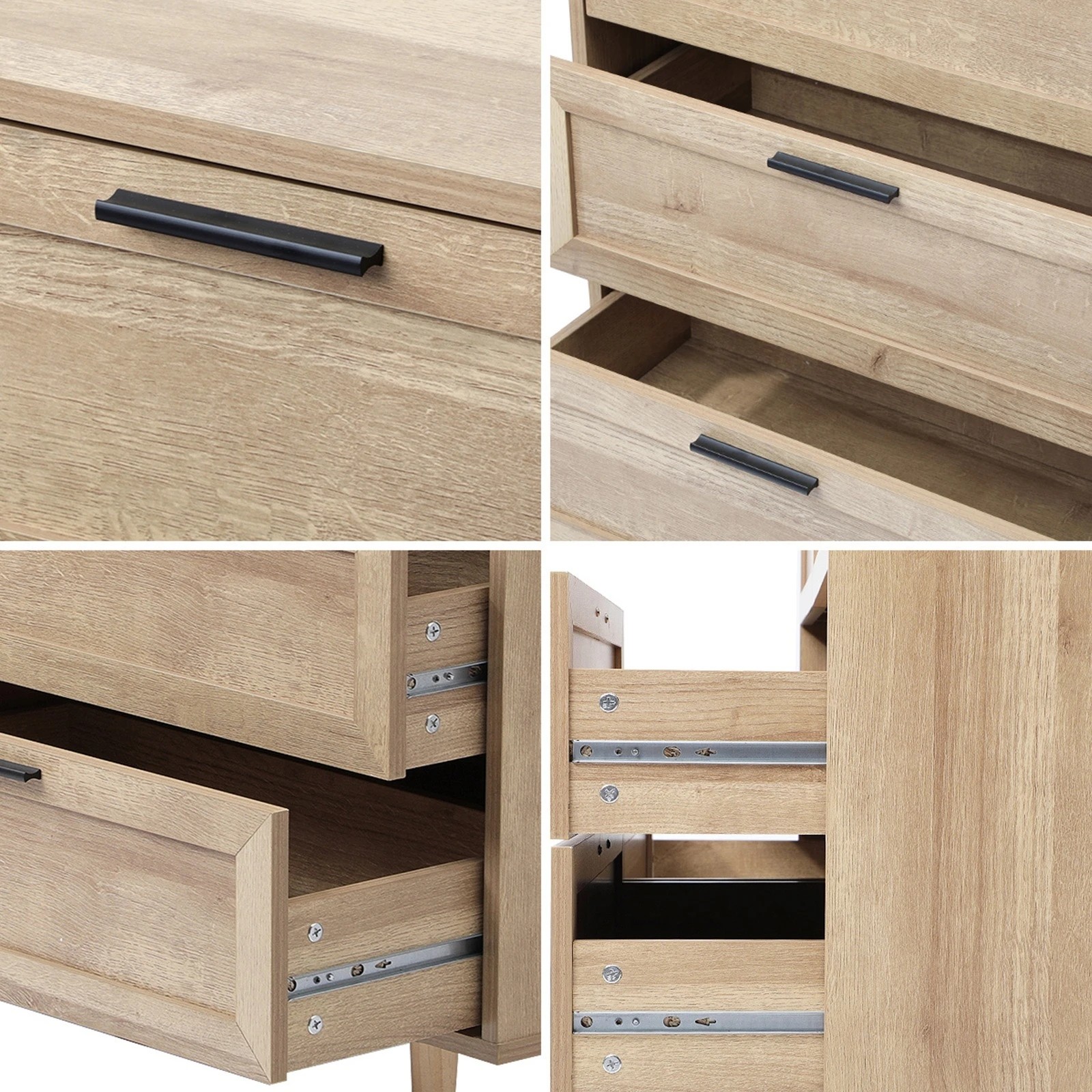 4 Oikiture 6 Chest Of Drawers Dresser Chest Storage Cabinet Lowboy
 - Natural, 4 of 10