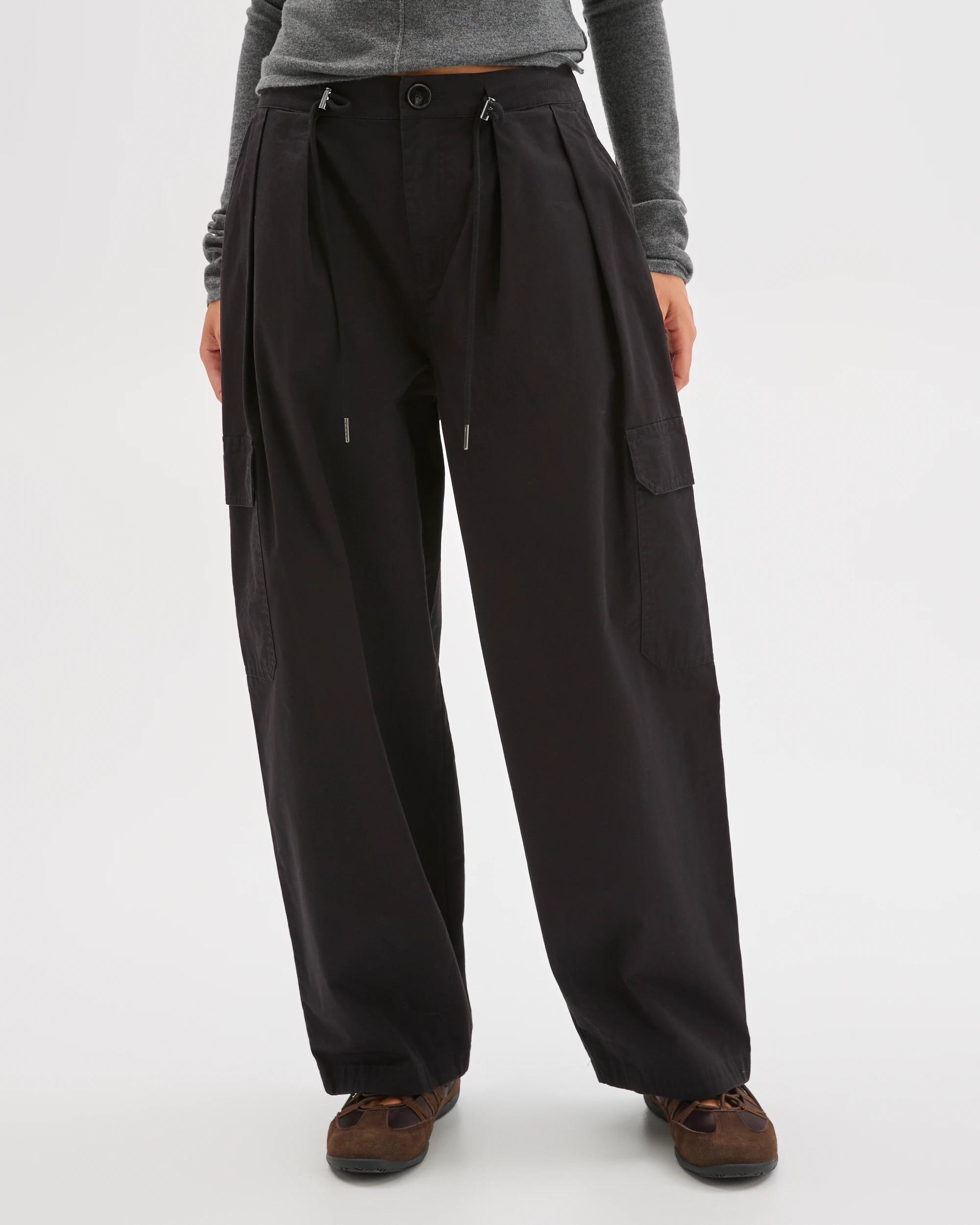 5 Lily Loves Australian Cotton Contrast Pocket Cargo Pants BLACK, 5 of 7