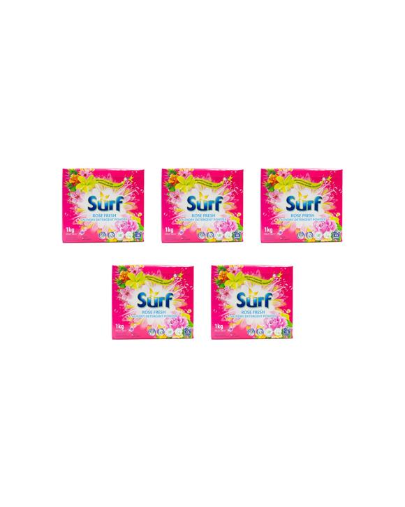 Surf 5PK Laundry Stain Removal Detergent Powder 1kg Rose Fresh - Multi