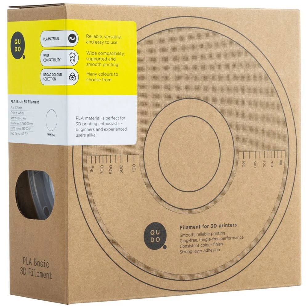 6 Qudo PLA 3D Filament White, 6 of 7