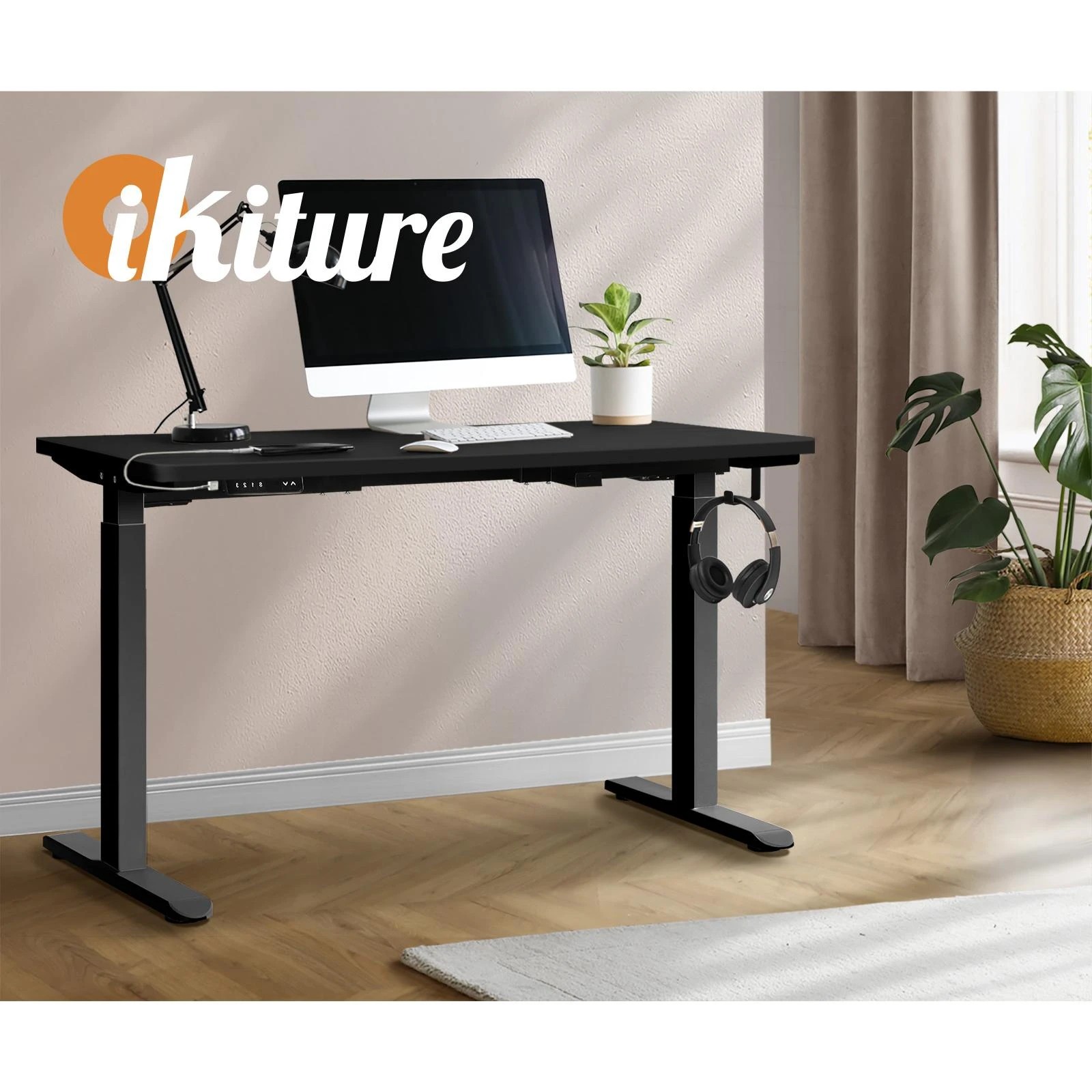 3 Oikiture 120cm Electric Standing Desk Dual Motor
 - Black, 3 of 4