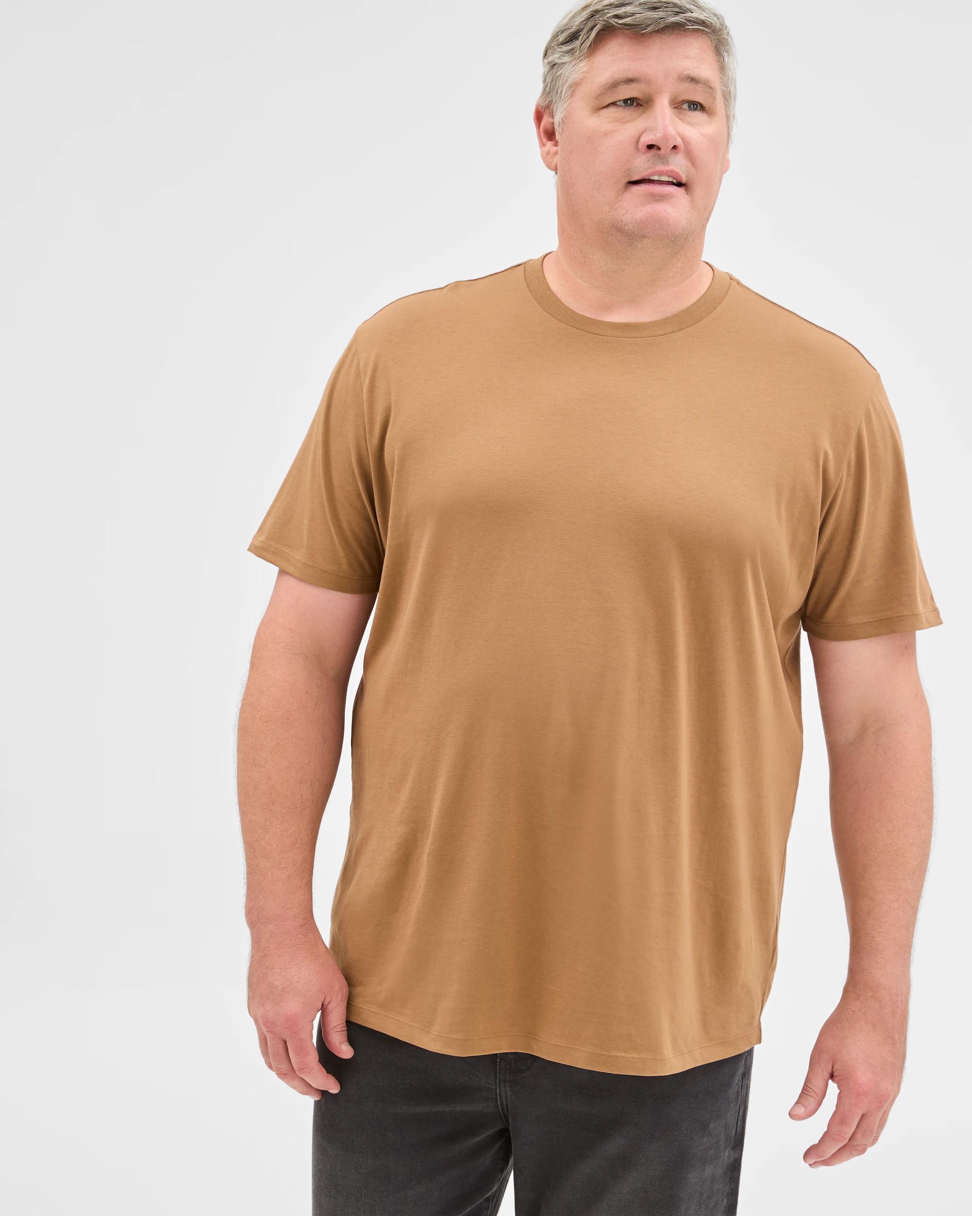 3 Target Man Plus Plus Size Australian Cotton Crew T-Shirt OTTER, 3 of 5