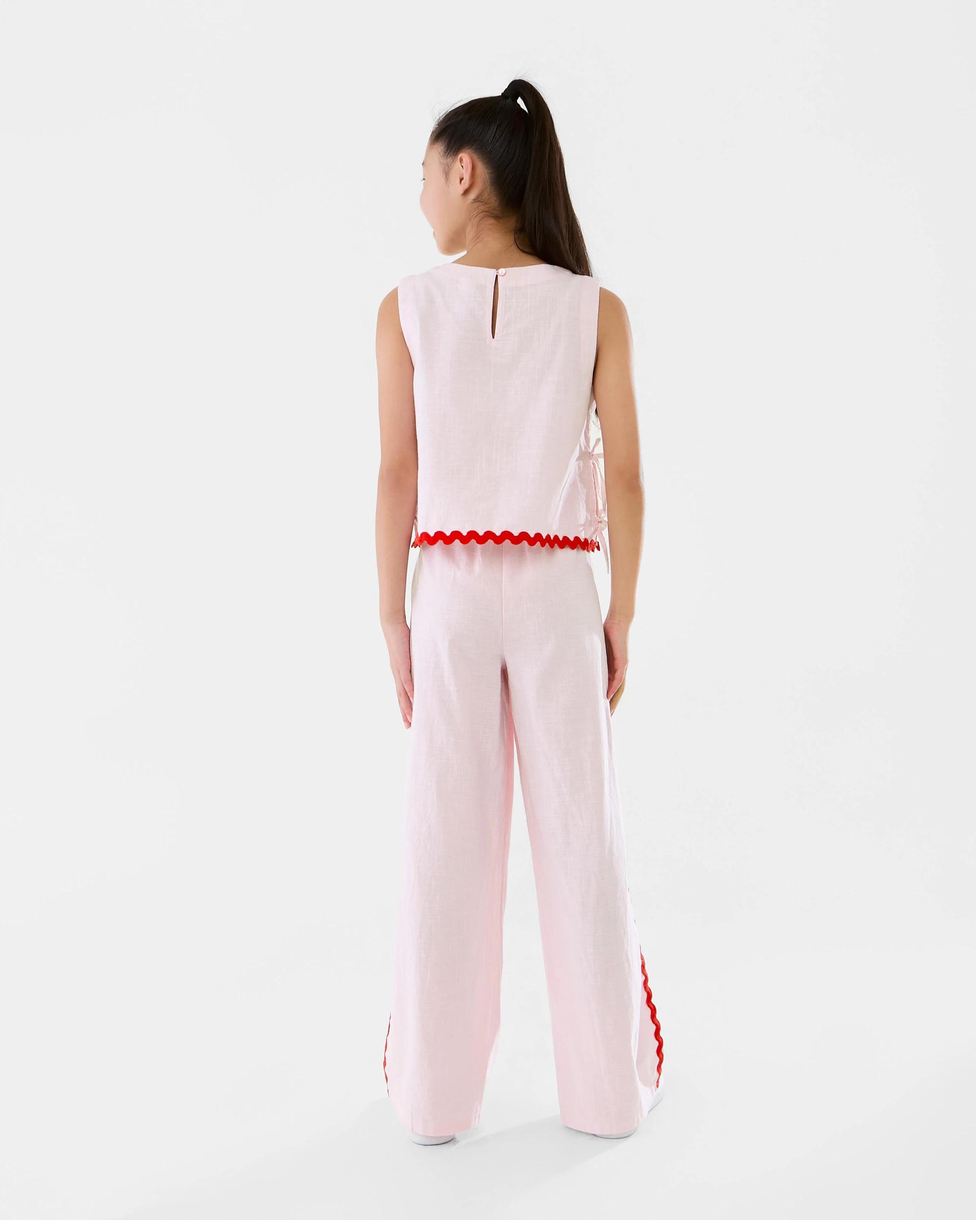 7 Wide Leg Detail Pants Bllet Pink, 7 of 7