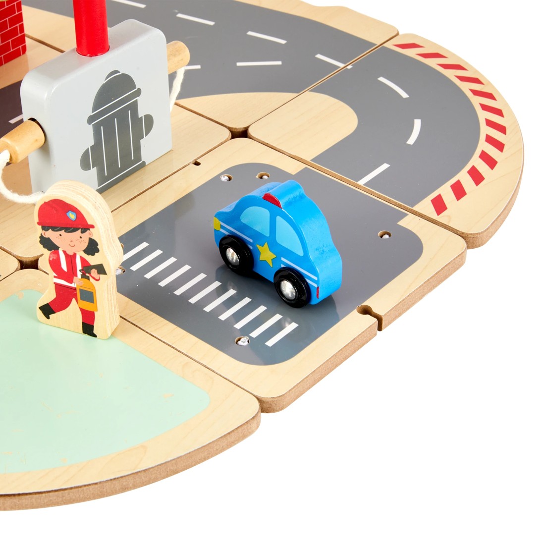 3 11 Piece Wooden Fire Station Playset, 3 of 8