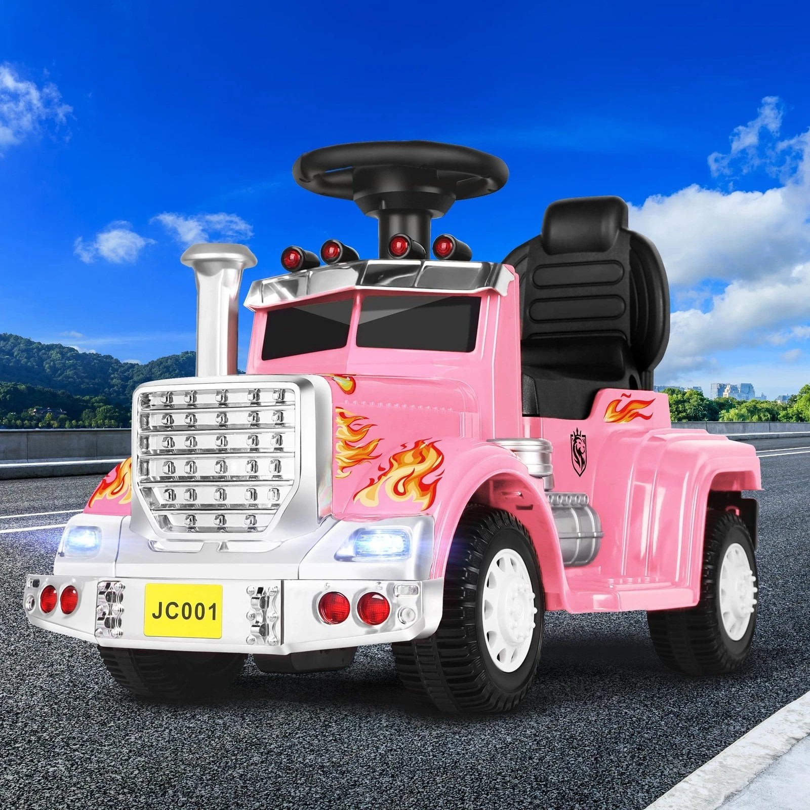 8 Alfordson Kids Ride On Car Electric Toy Truck 25W Motor w/ LED Lights - Pink, 8 of 9