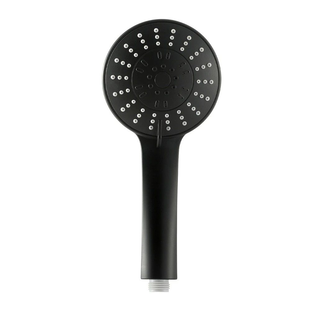 2 Handheld Shower Head 4.5" High Pressure 5 Modes Poweful Round - Black, 2 of 2