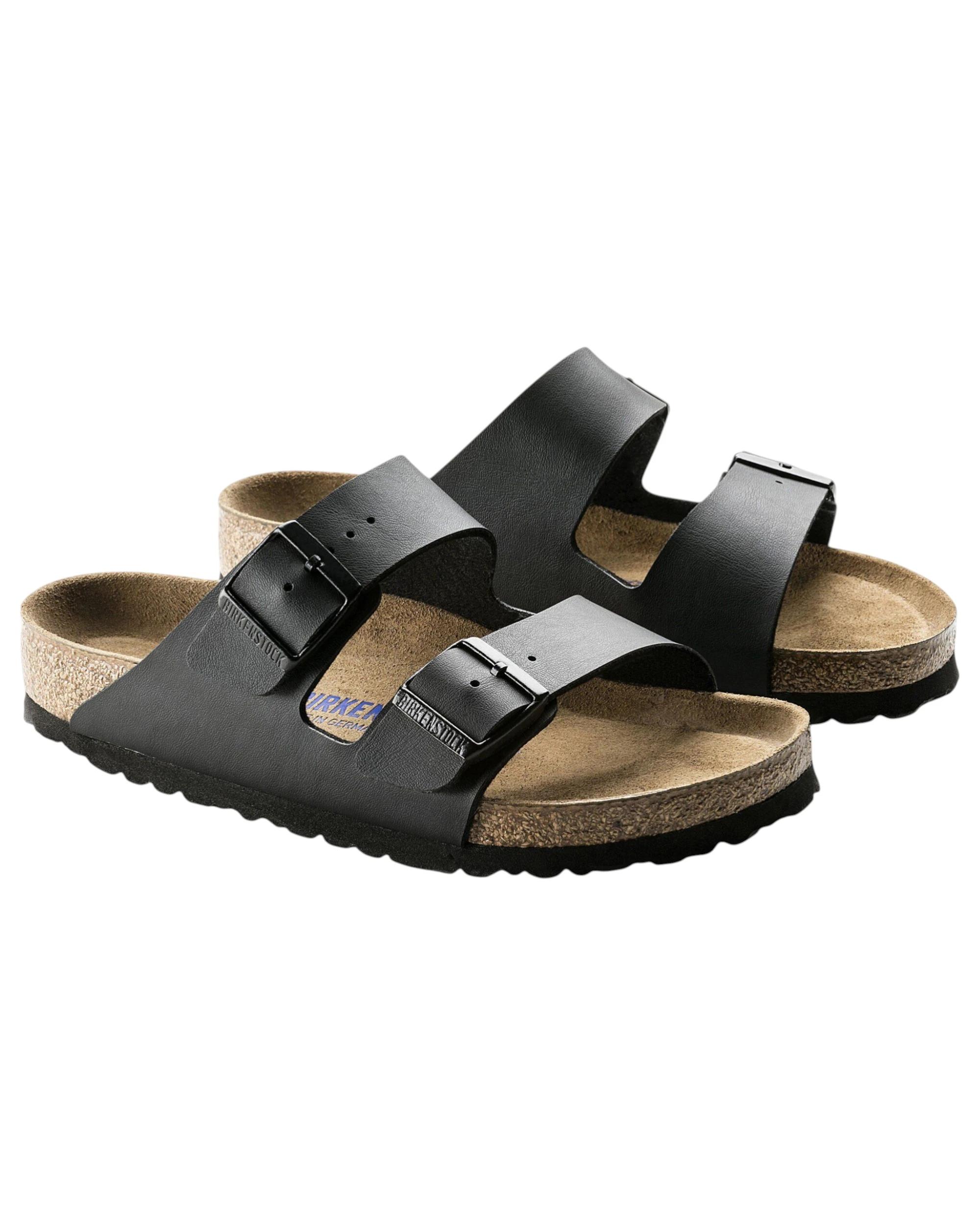 6 Birkenstock Womens Arizona SFB Birko Flor Narrow Slip On Sandals Black, 6 of 9
