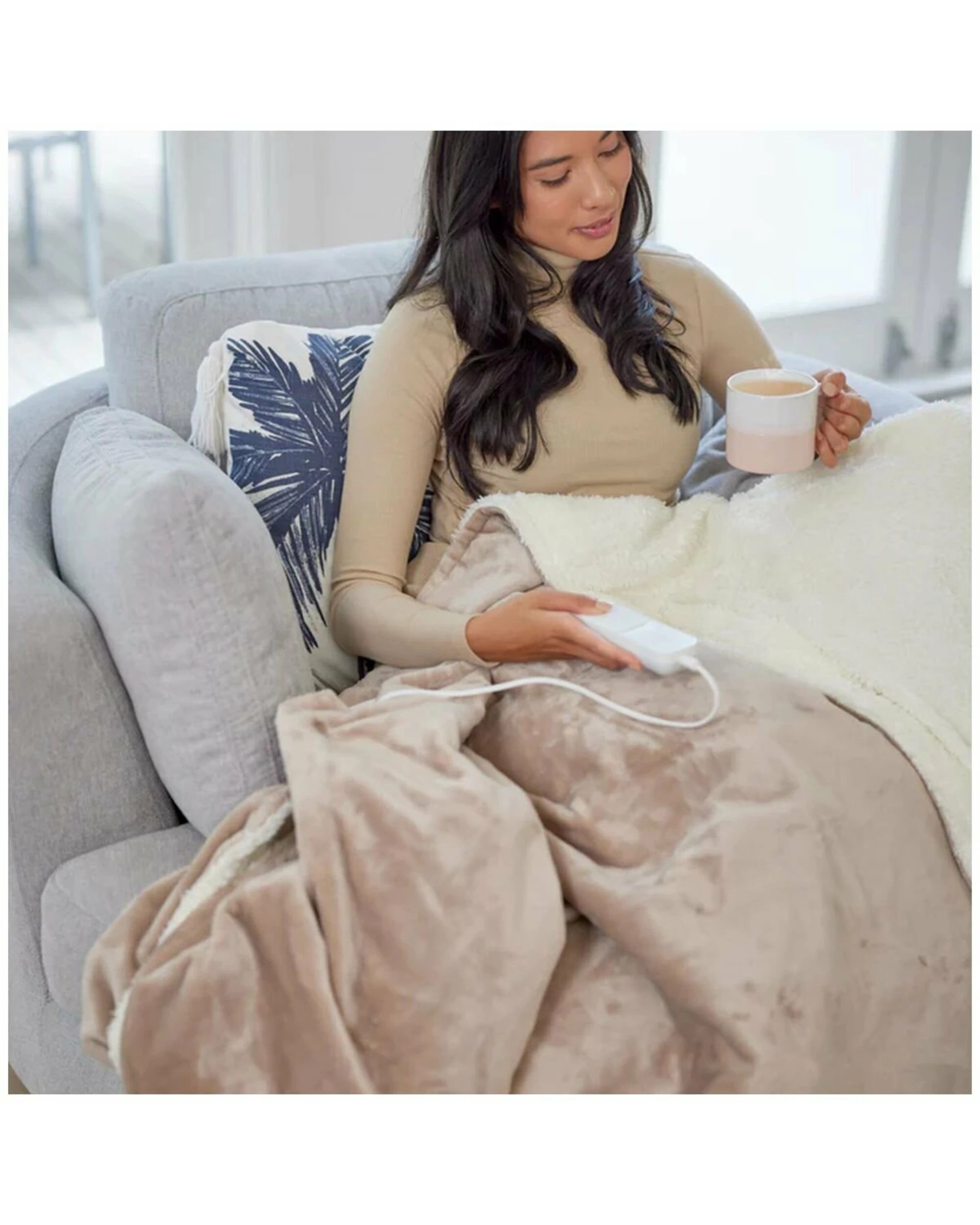 5 Homedics Heated Throw Blanket- Cream, 5 of 5