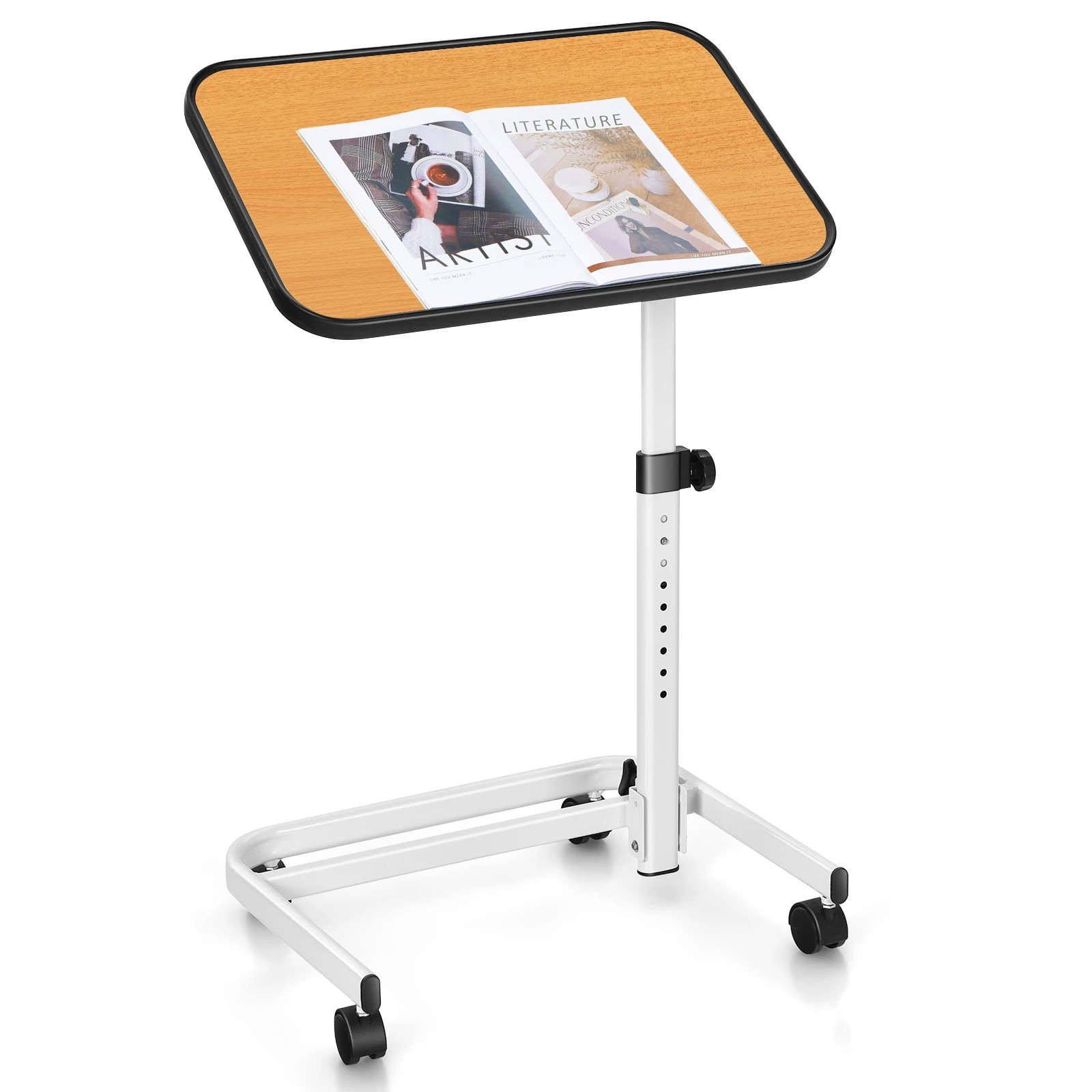 2 Costway Laptop Desk Overbed Desk Angle-Adjustable Desk Bedside Side End Table, 2 of 2