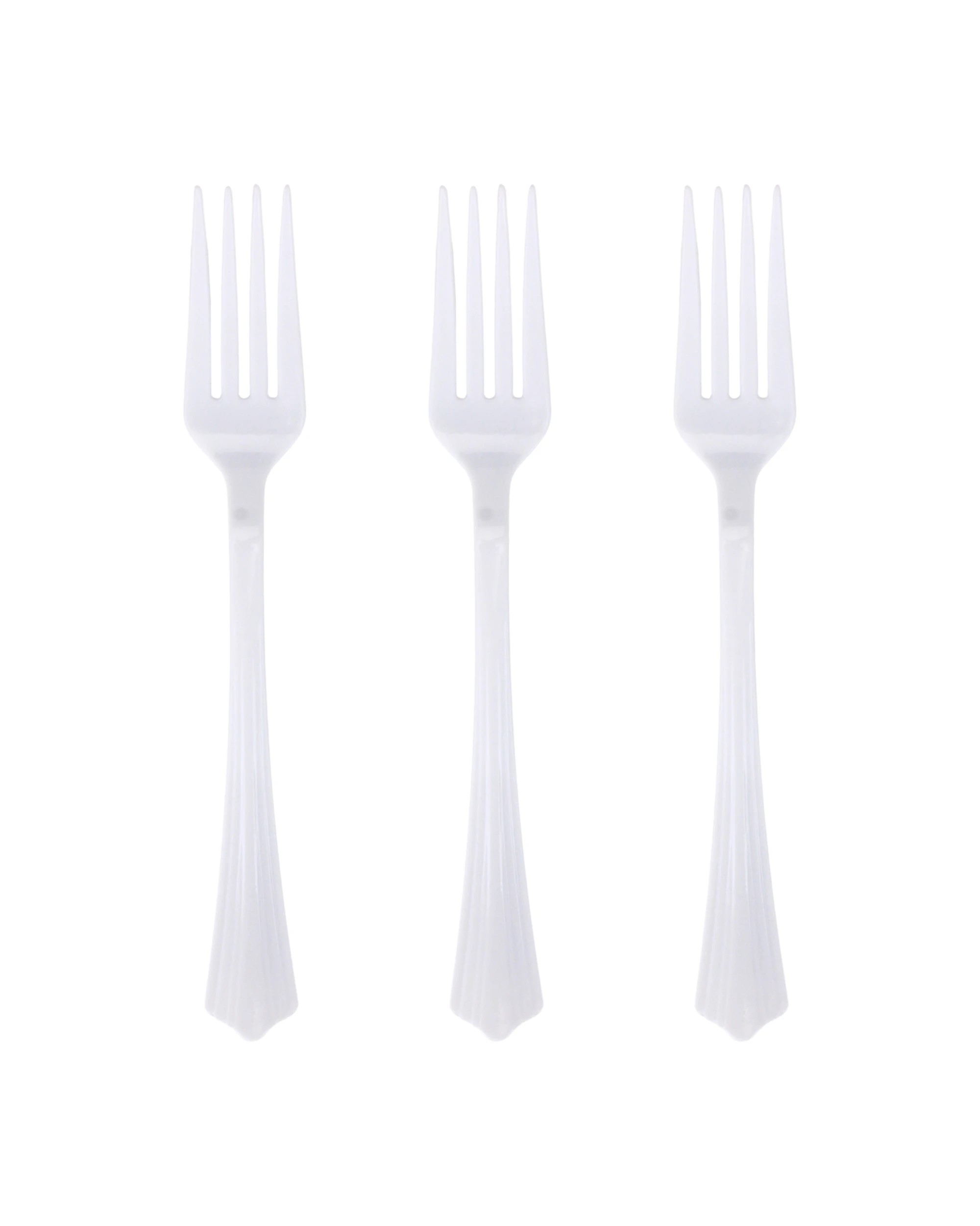 1 Partyware Everyday Living Reusable Plastic Forks Pack of 40 - White, 1 of 3