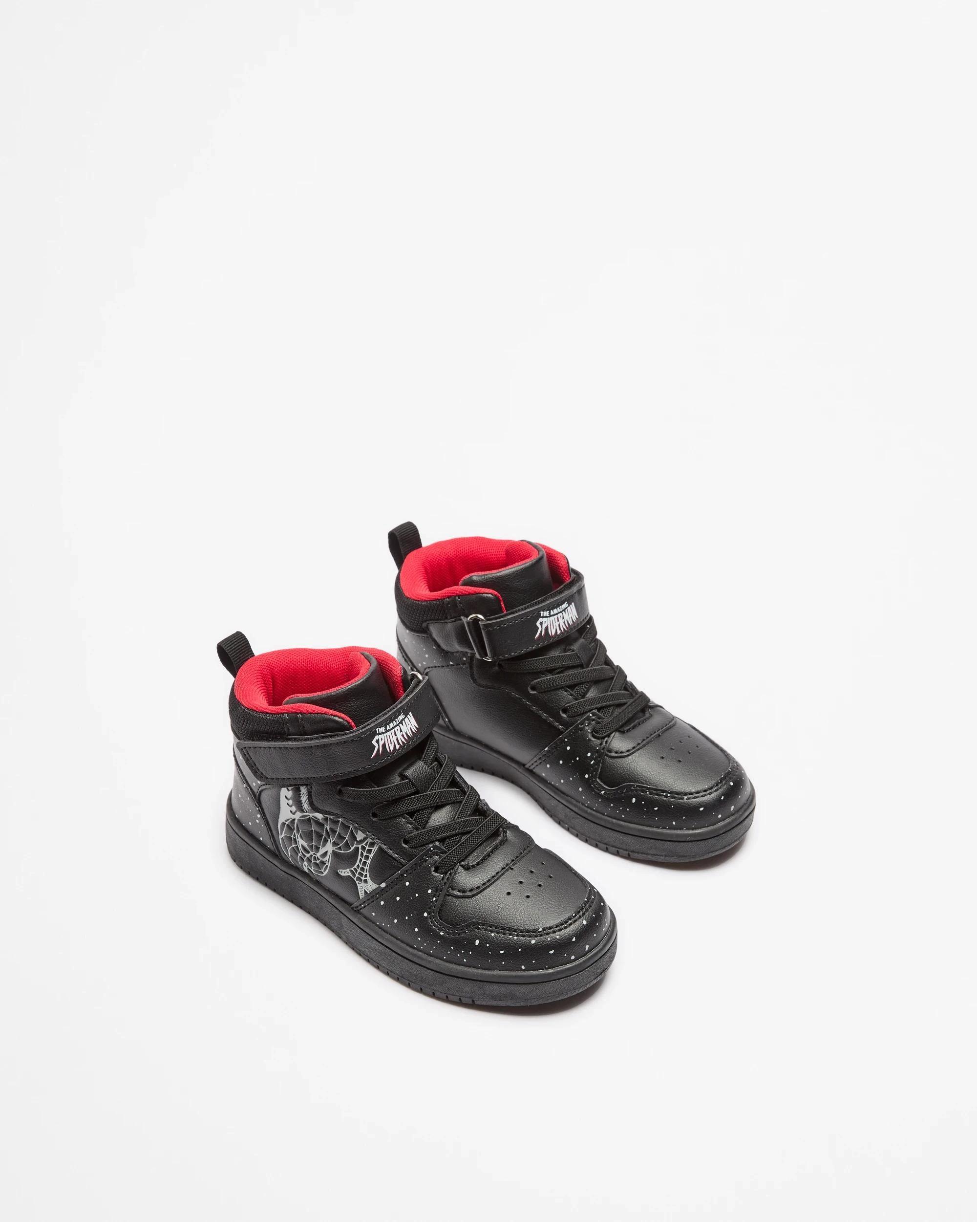 2 Disney Boys Junior Spider-Man Hi Top Sneaker BLACK, 2 of 2