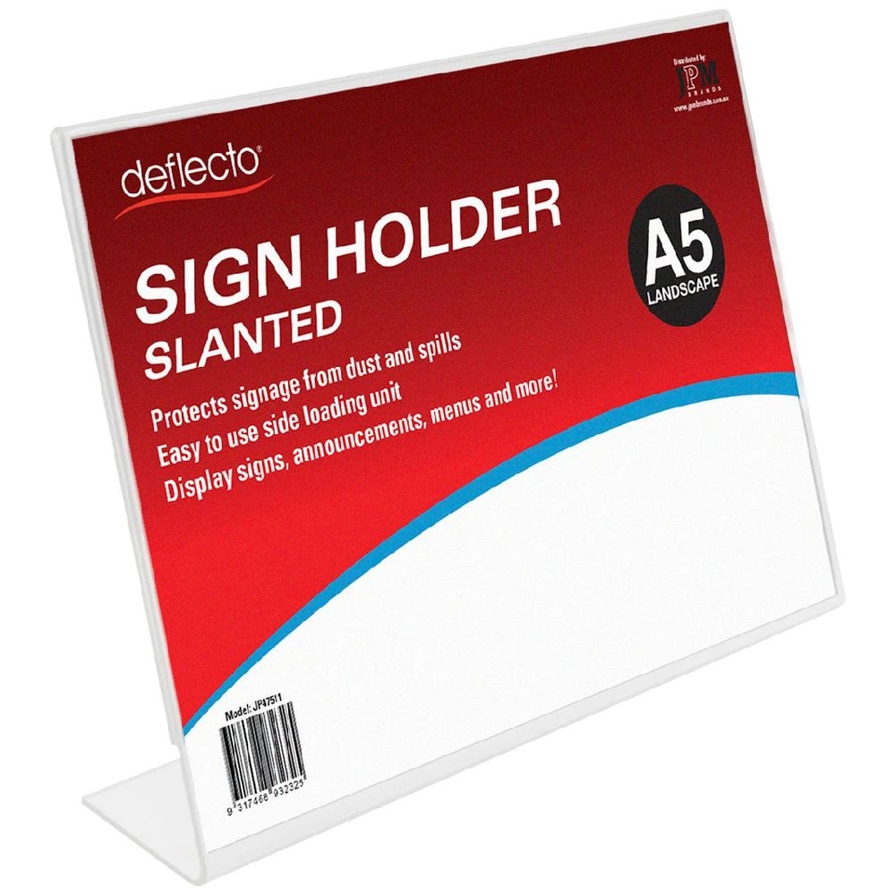 1 Deflecto Slanted A5 Sign Holder Landscape, 1 of 1