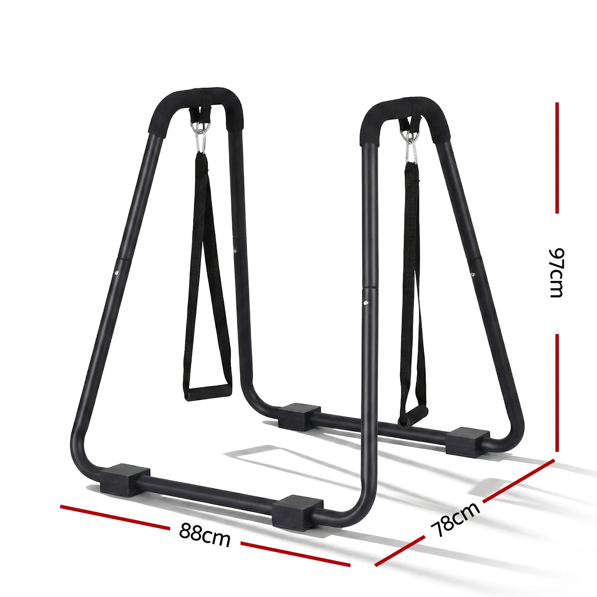 2 Everfit Dip Station Parallel Bars Heavy Duty Home Gym Stand Calisthenics - Black, 2 of 8
