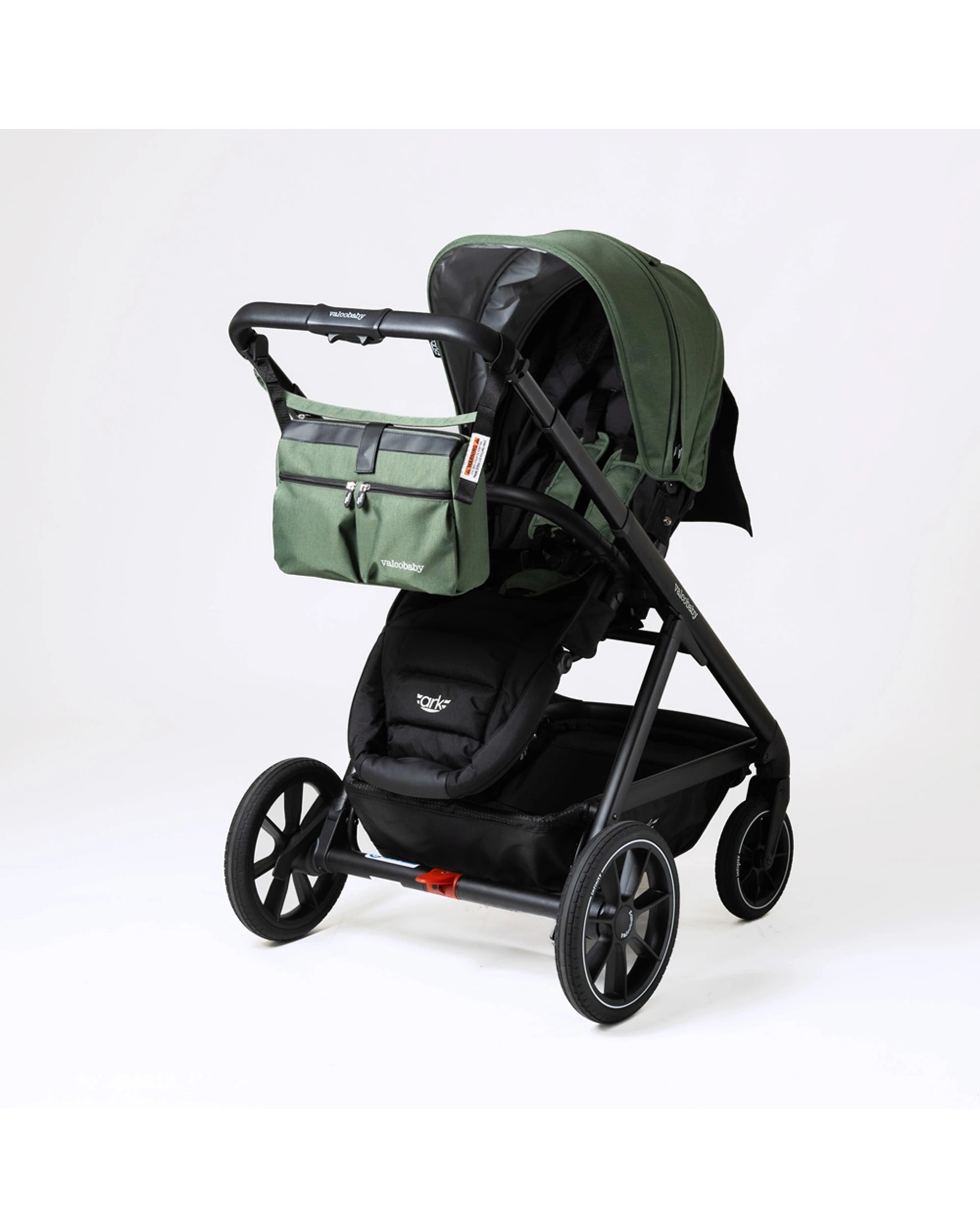 3 ValcoBaby Caddy Organiser Bag With Insulated Pockets For Ark Stroller Pram - Green, 3 of 4