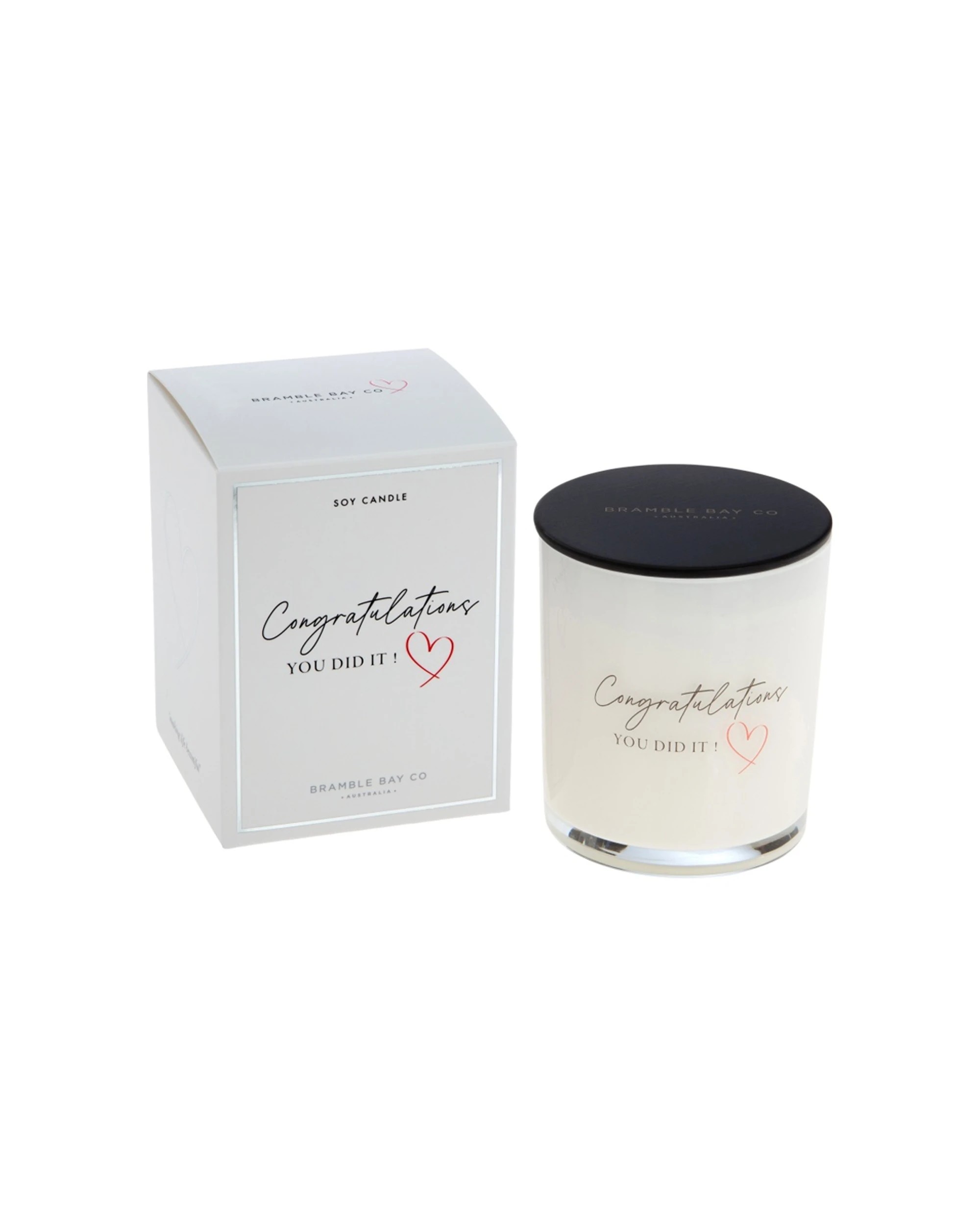 2 Bramble Bay Congrats You Did It Vanilla & Caramel Scented Soy Candle Home Fragrance 300g - White, 2 of 2