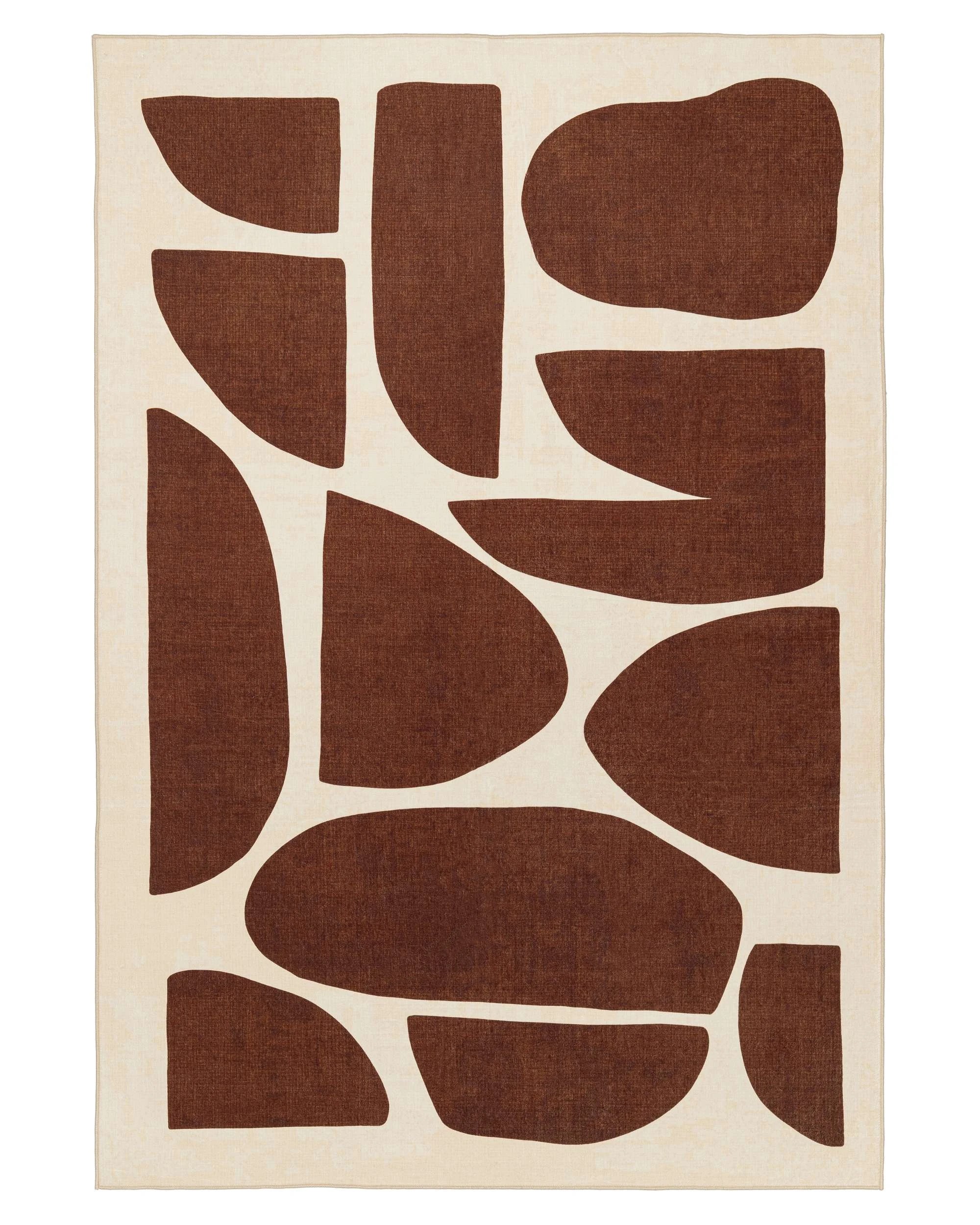 1 Loopsie Soho Printed Washable Rug-220cm x 150cm - Brown, 1 of 8