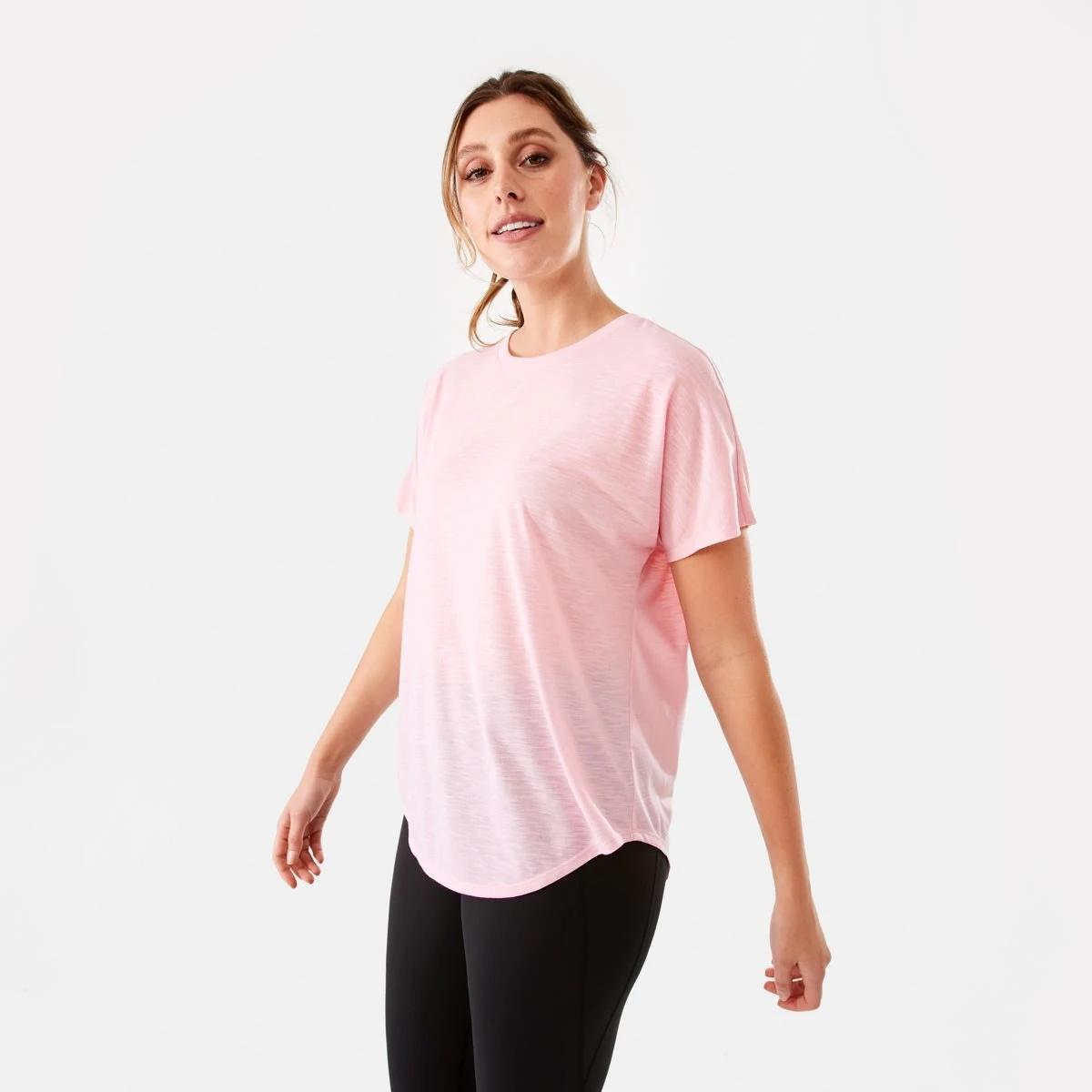 2 Active Womens Relax Sleeve T-shirt FADED PINK, 2 of 6