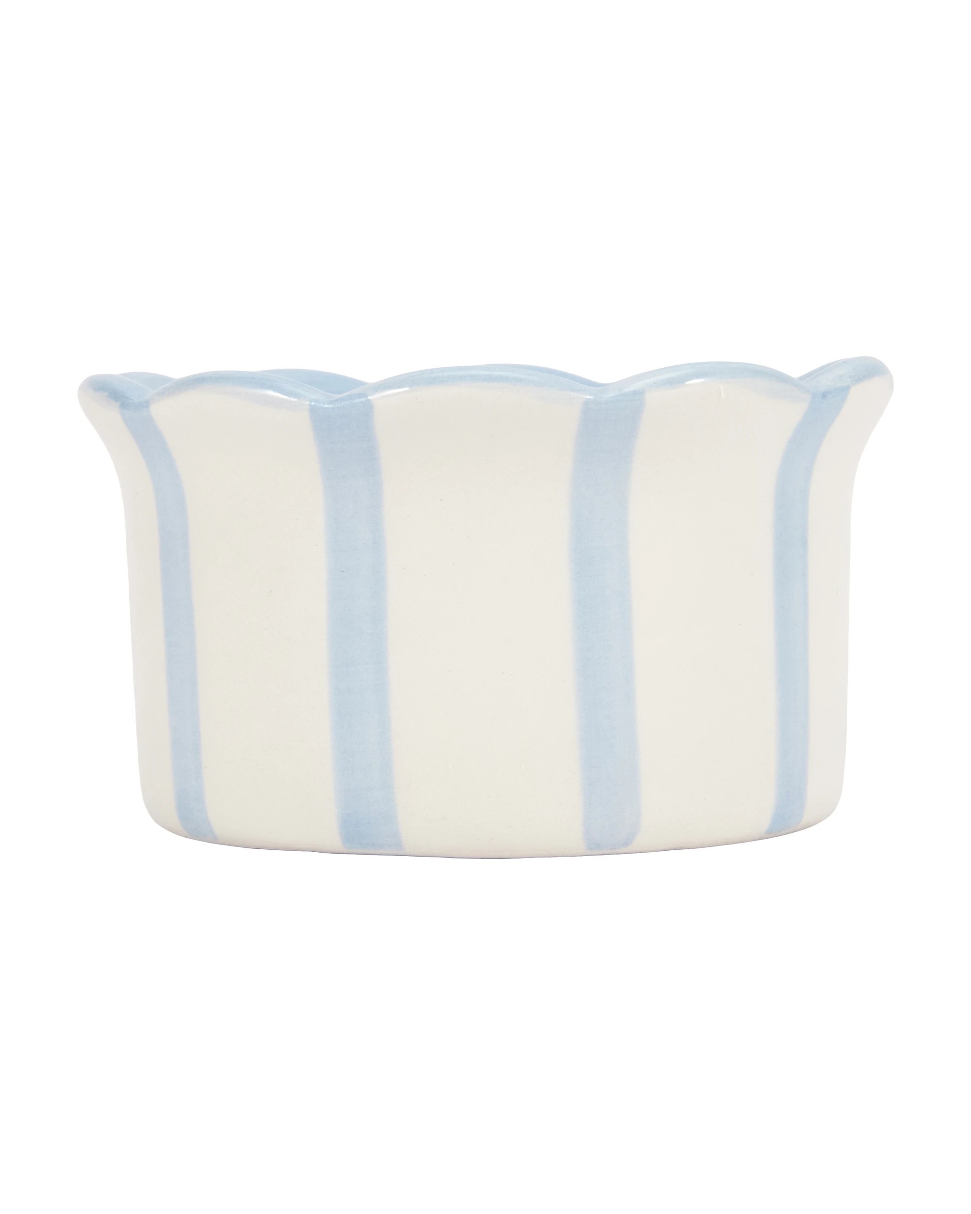 1 Blue Horizon Stripe Ceramic Candle, 1 of 5
