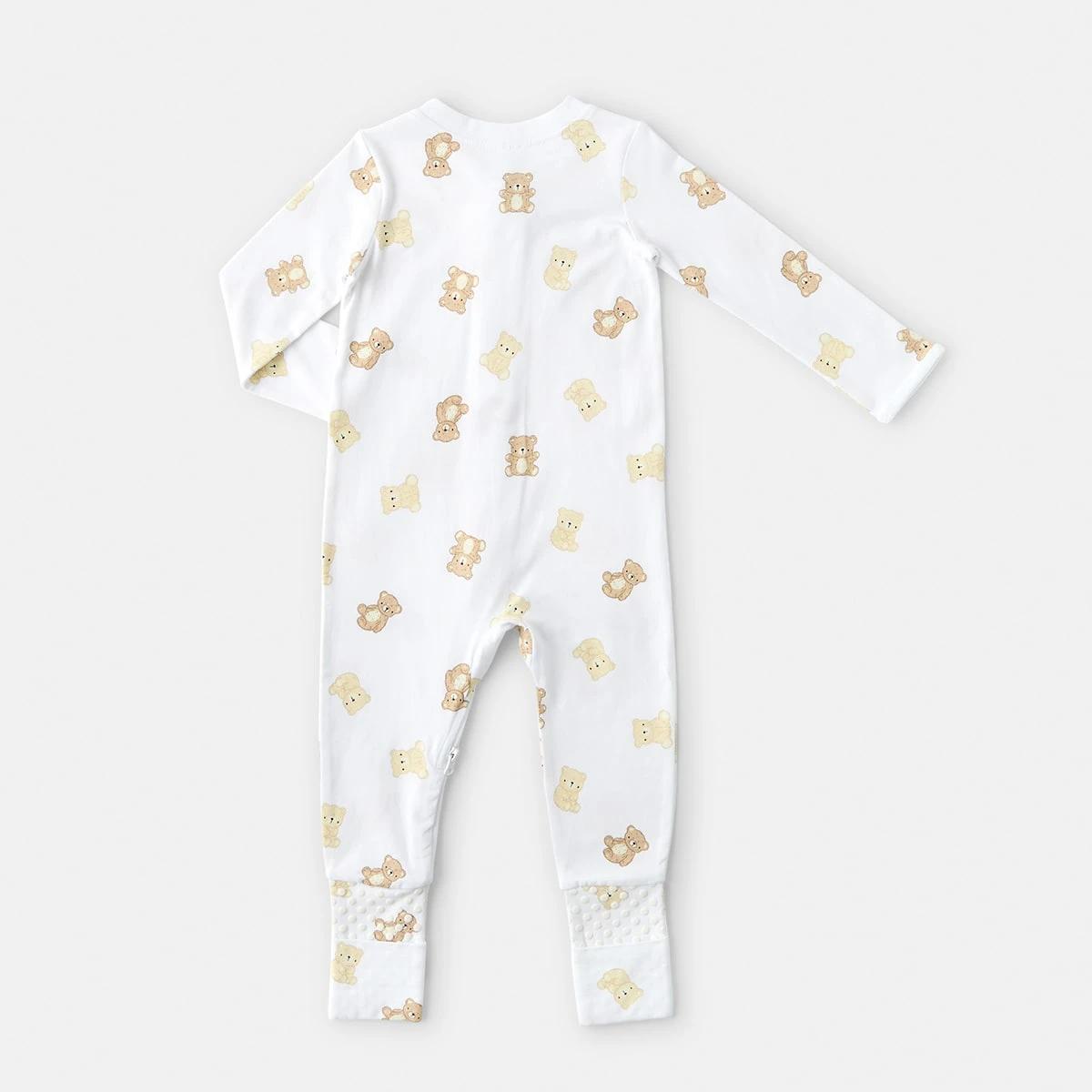 2 Turn Cuff Coverall Wht Teddy, 2 of 3