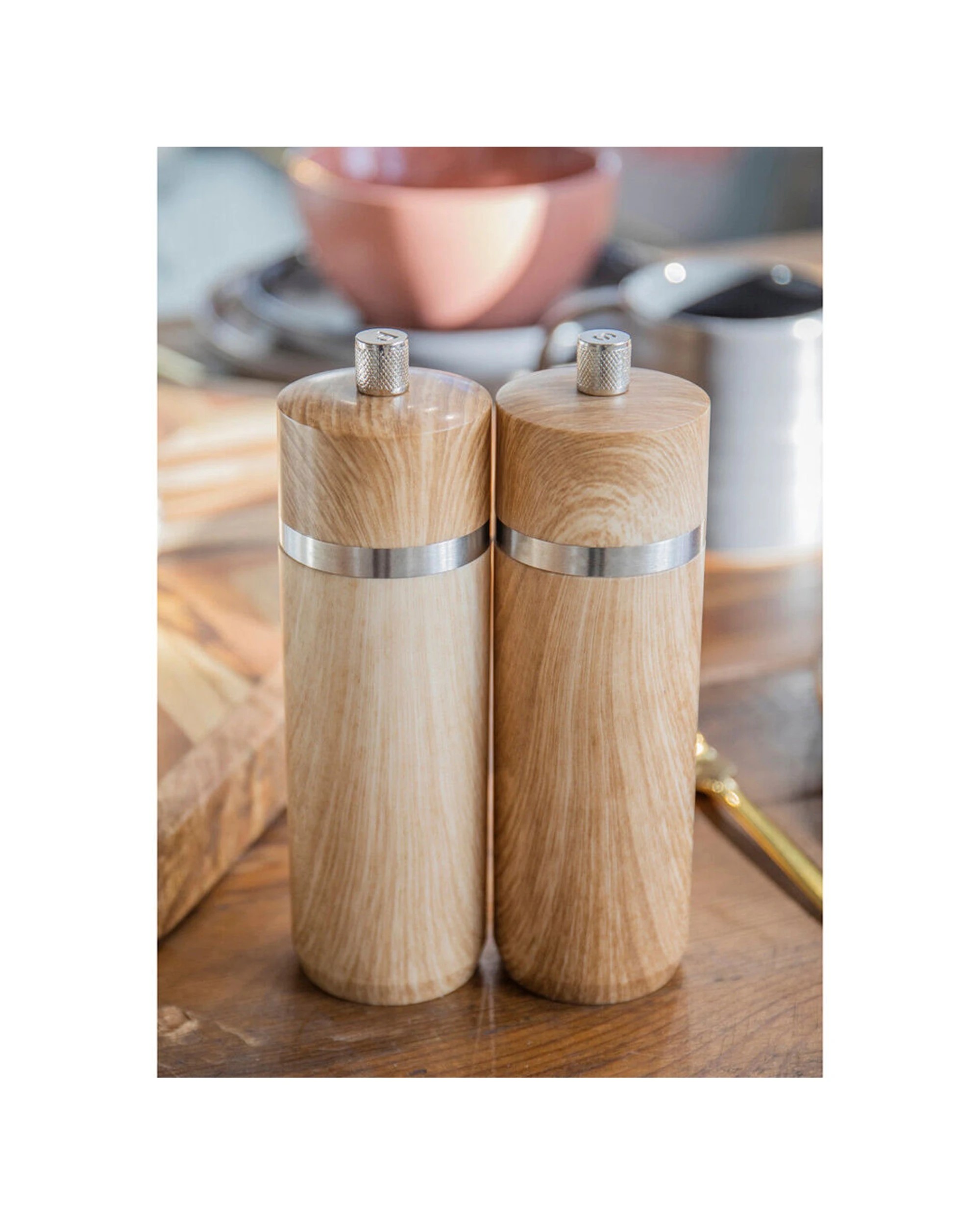 3 Mastercraft 2PK 17cm Beech Salt Pepper Mill Spice Grinder Kitchen Utensils Set - Brown, 3 of 7
