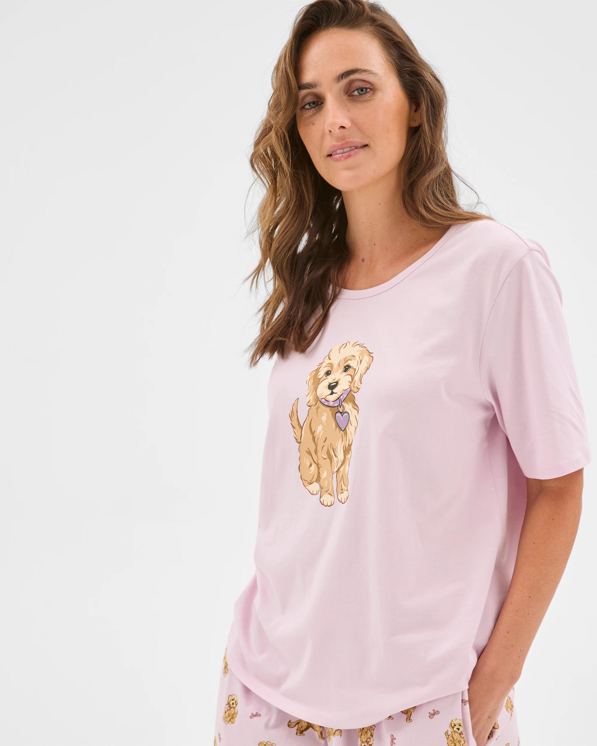 1 Target Woman Australian Cotton Printed Sleep Top PINK COCKAPOO, 1 of 6
