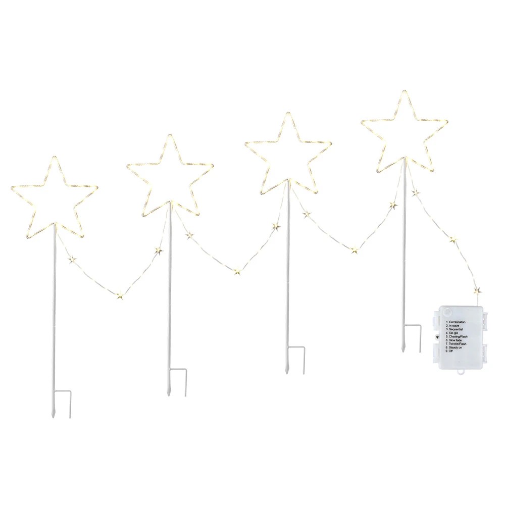 1 Jingle Jollys 4 PCS Christmas Lights Path Ground Light Garden Decorations 144 LED - White, 1 of 6