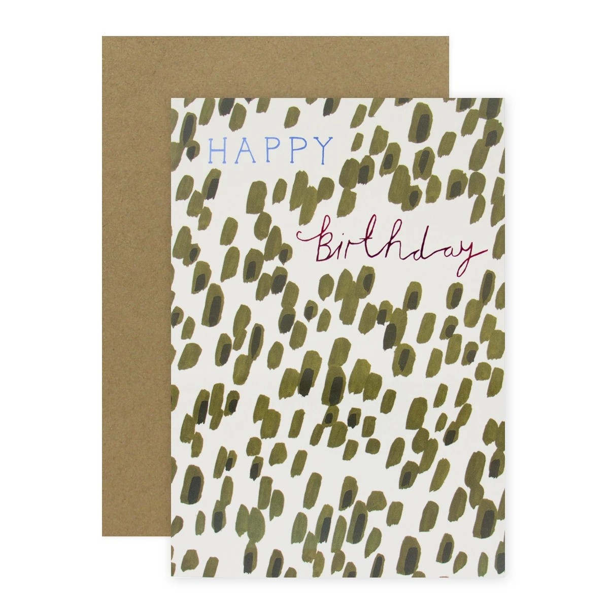 1 Connections from Hallmark Birthday Card - Olive Brush Strokes, 1 of 2