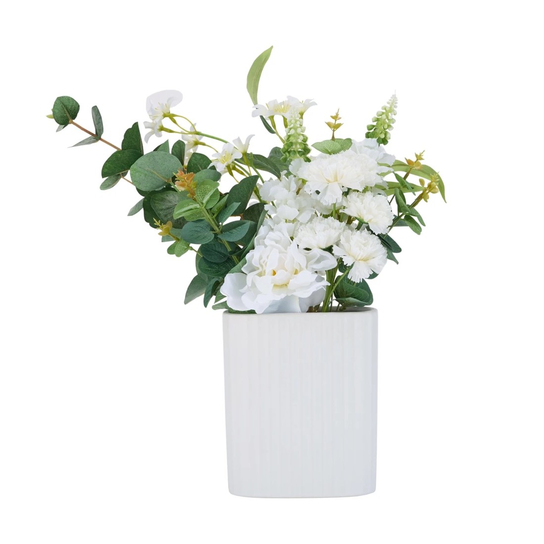 1 Artificial White Flowers in Vase, 1 of 4