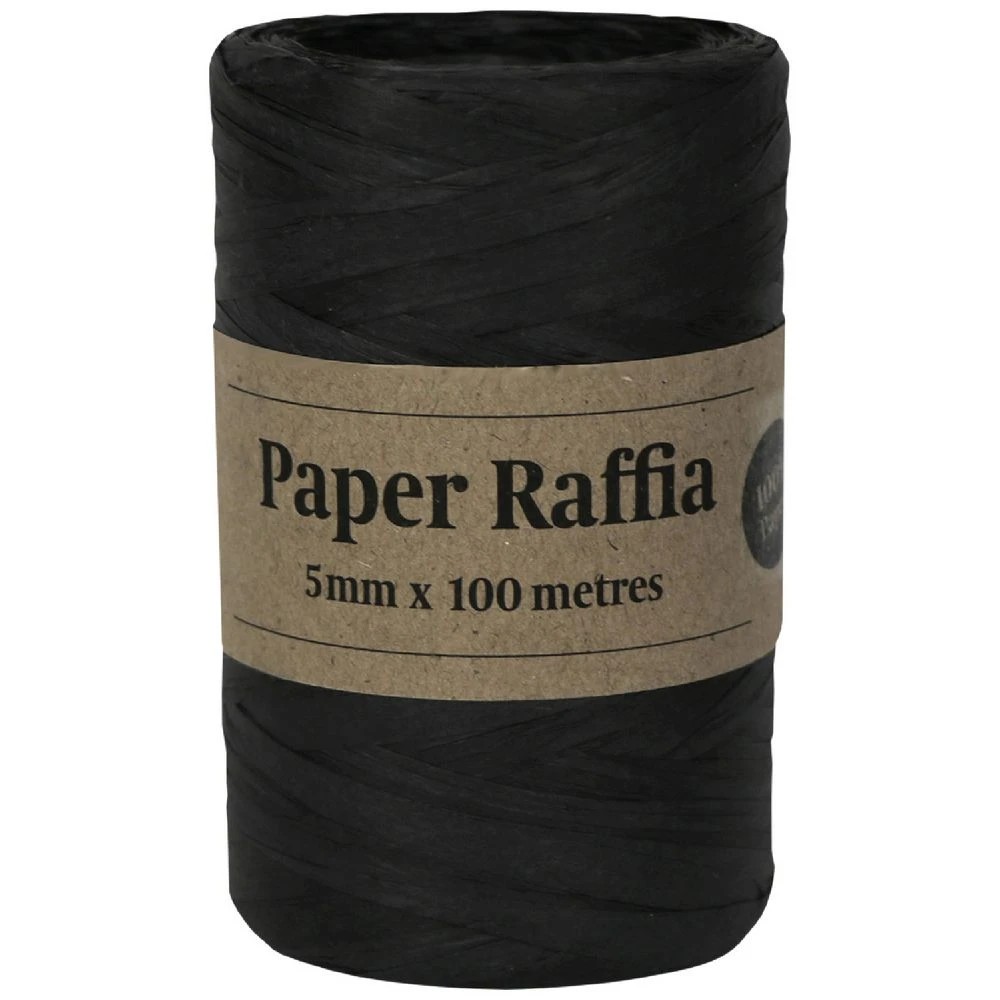1 Gift Packaging Paper Raffia 5mm x 100m Black, 1 of 1